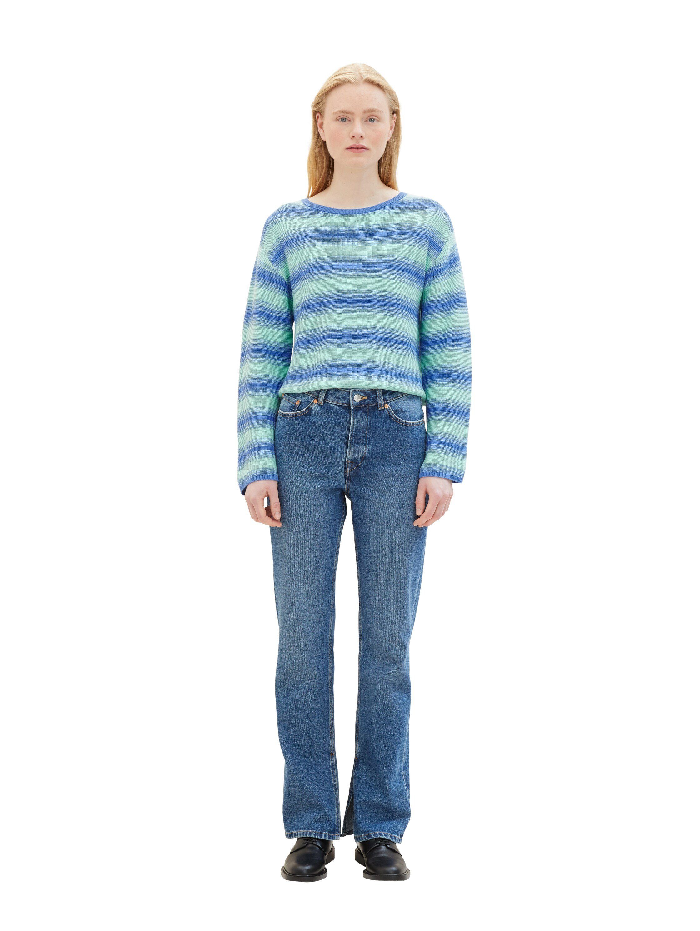 Tom Tailor Denim Gebreide trui in streep-look en met kleurverloop