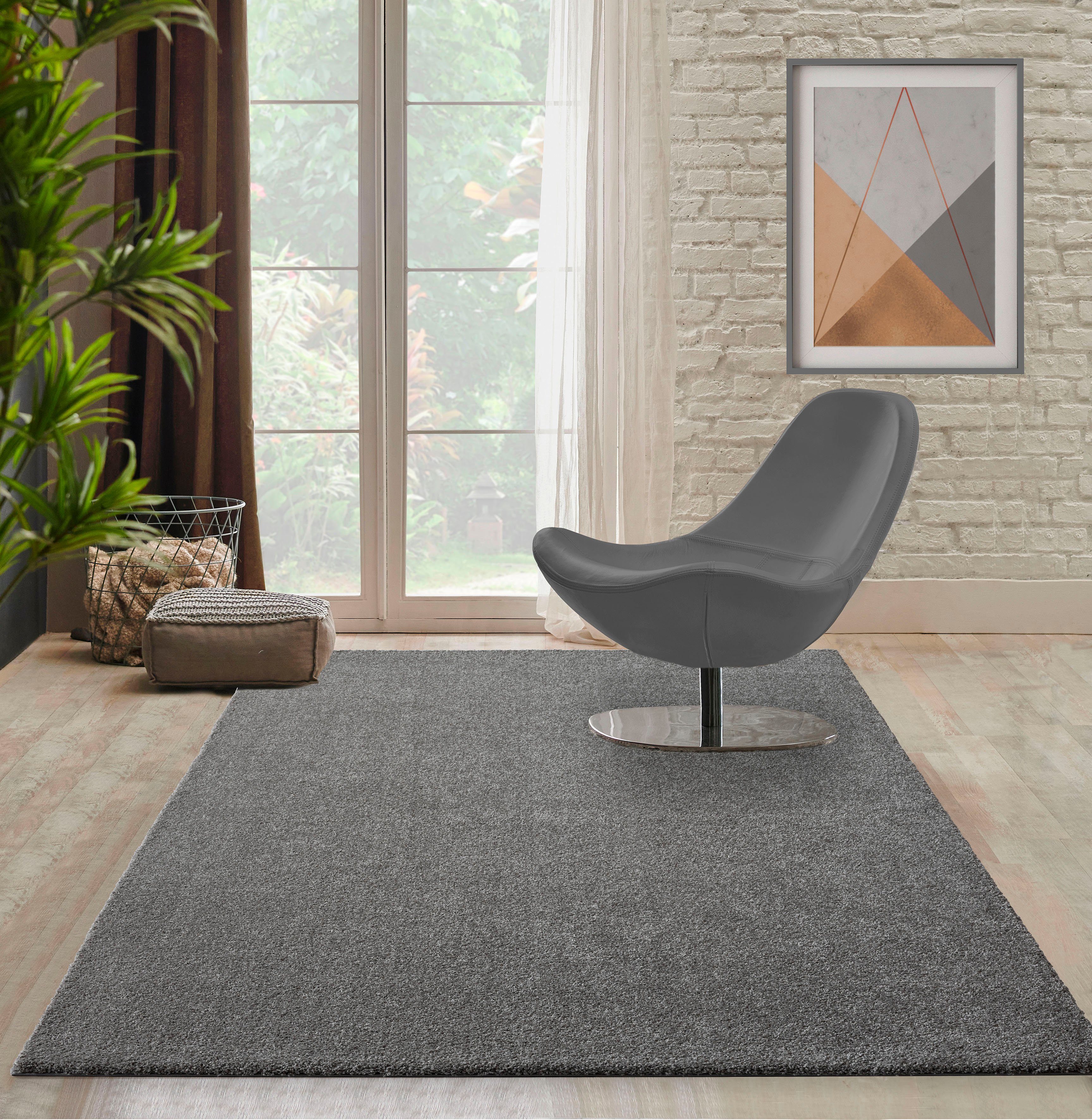 merinos Hoogpolig vloerkleed Forest 340 Shaggy, effen gemêleerd, zeer dicht en zacht, woonkamer moderne vloerkleden maat 120 cm x 170 cm x 25 mm
