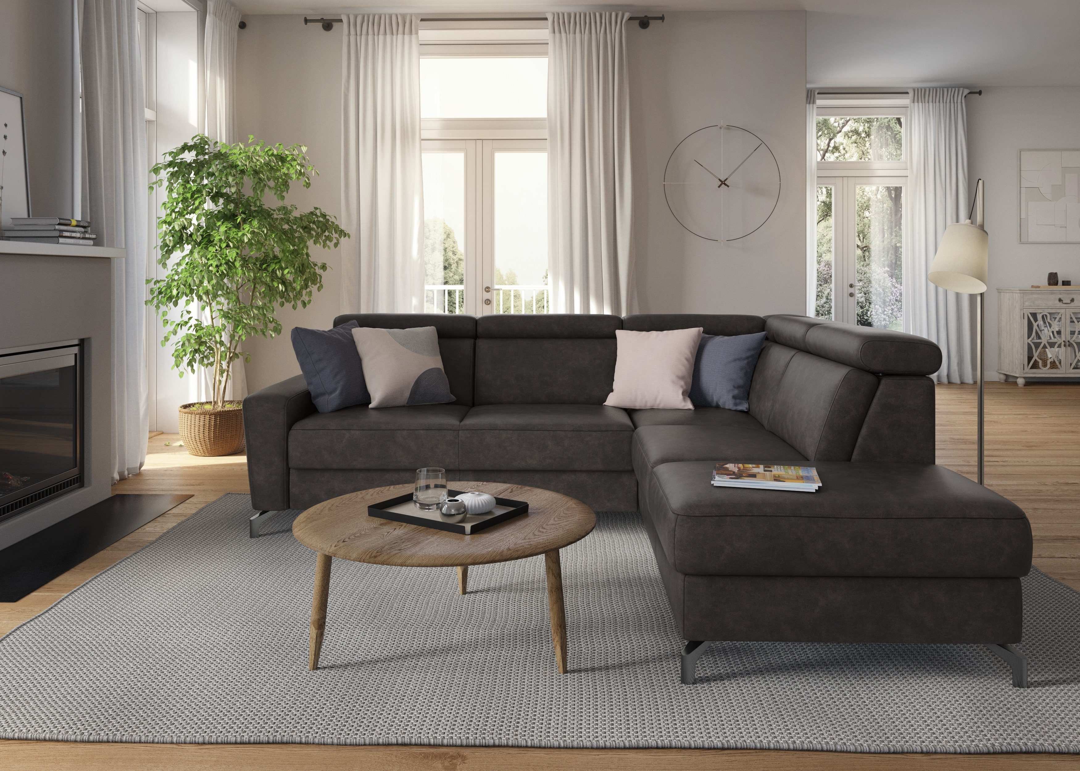 sit&more Hoekbank Scarlett L-vorm met verstelbare hoofdsteun, naar keuze met slaapfunctie, bedkist