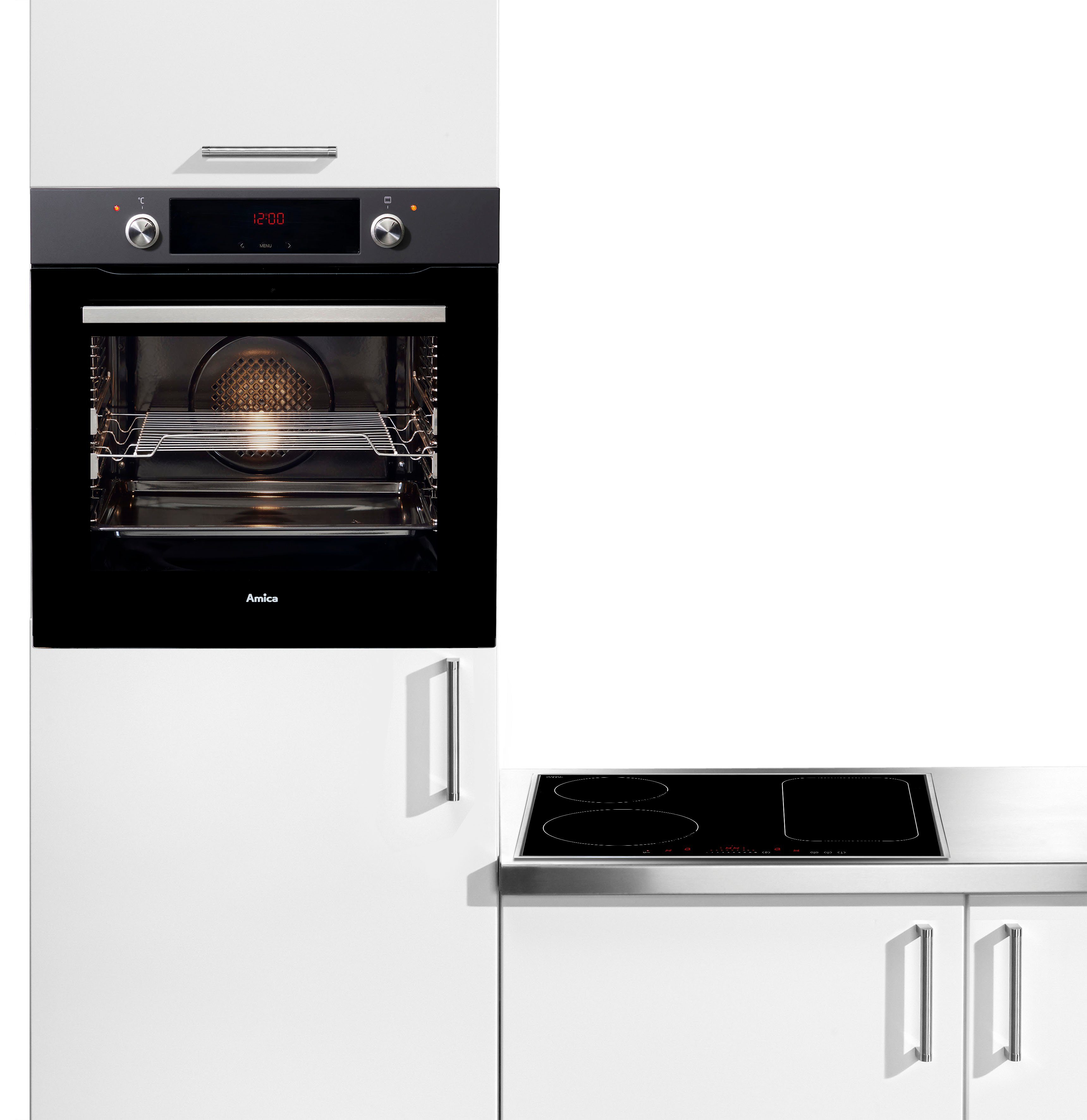 Amica Inbouw ovenset BOXI 955 000 E 2-voudig telescopisch uittrekbaar, hetelucht, xxl-volume