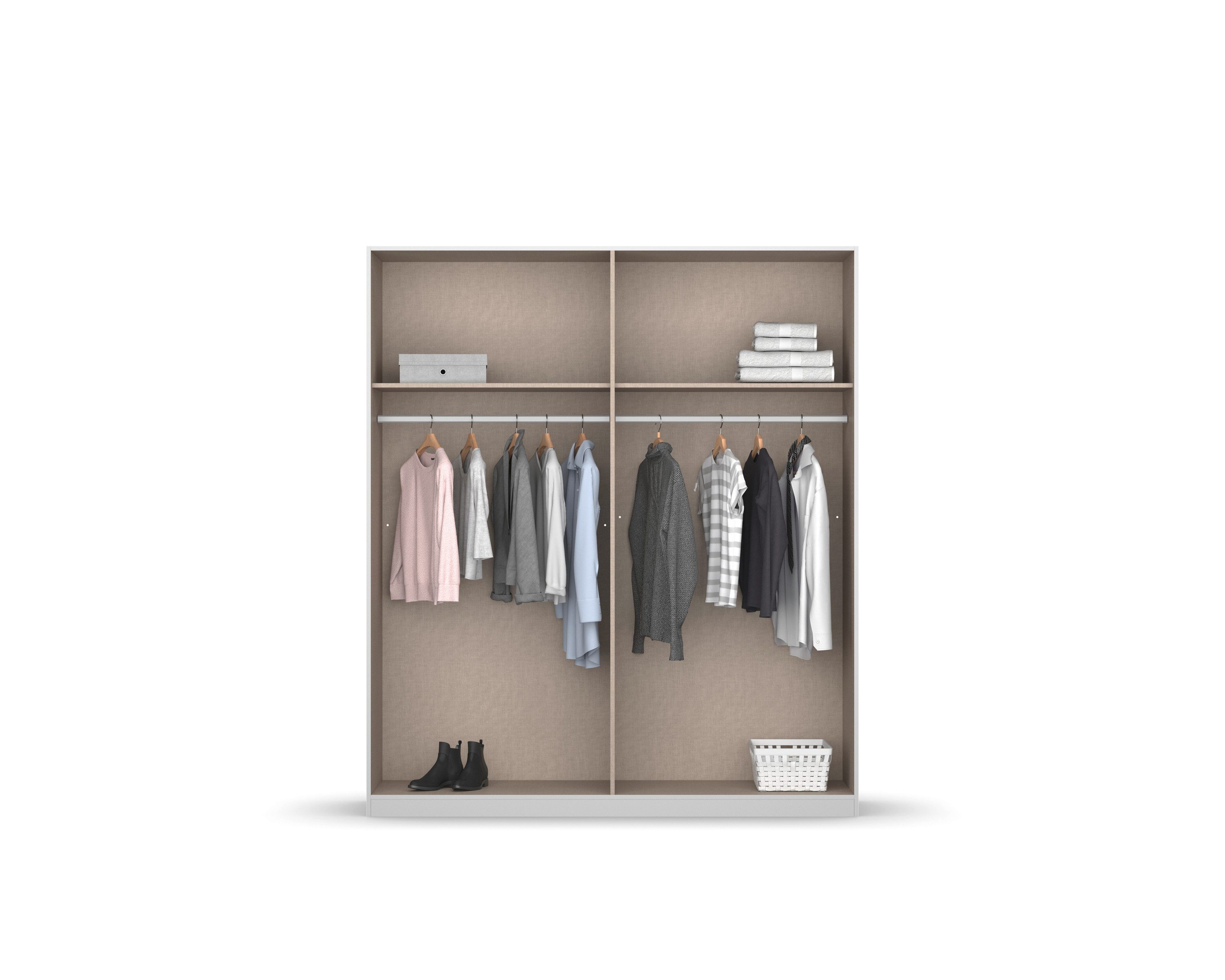 rauch Draaideurkast Kledingkast Kast Garderobe Slaapkamerkast ACERO Middeldeuren met spiegel in moderne loft-look MADE IN GERMANY