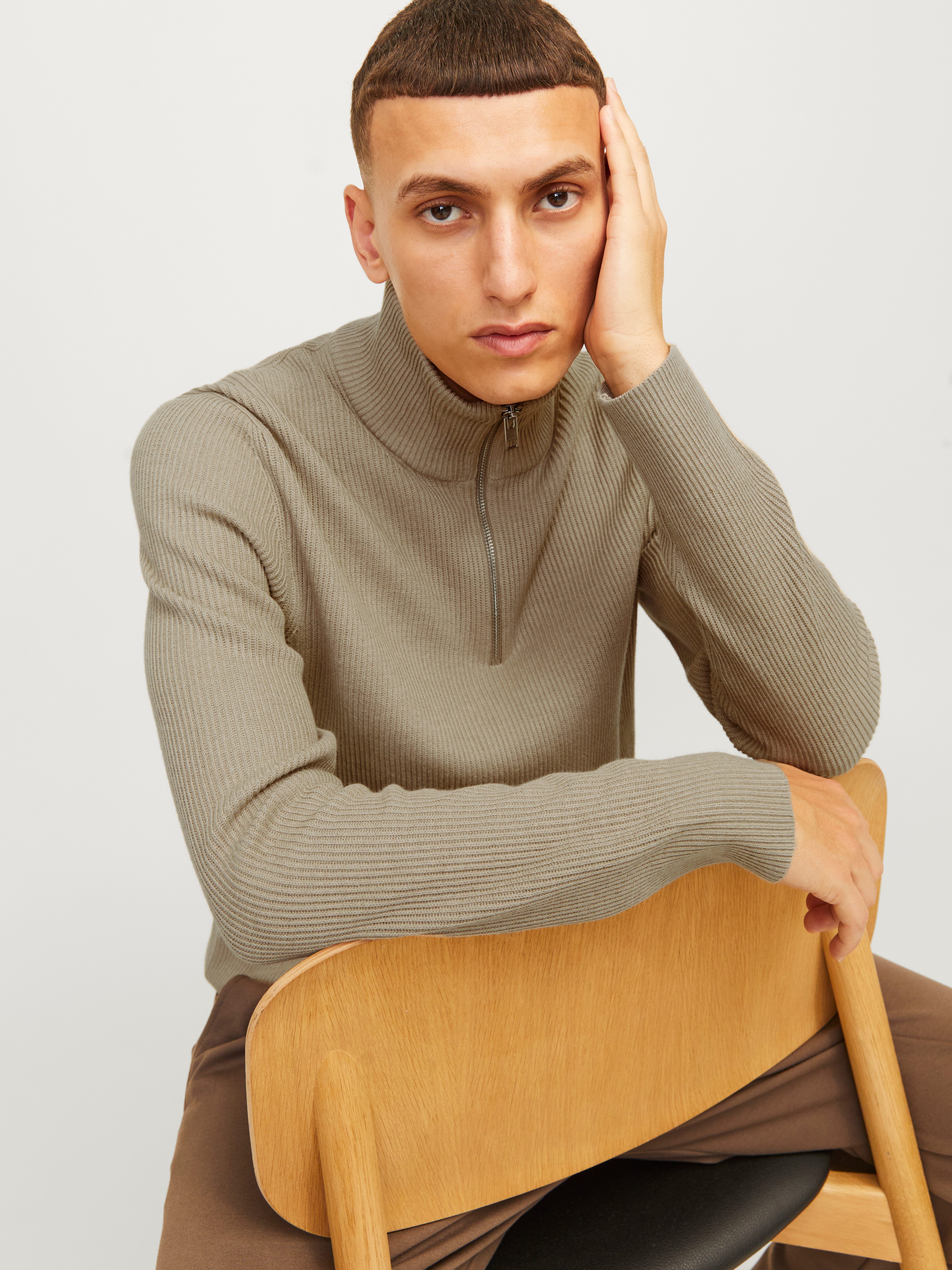 Jack & Jones Schipperstrui JJEPERFECT KNIT HALF ZIP SN