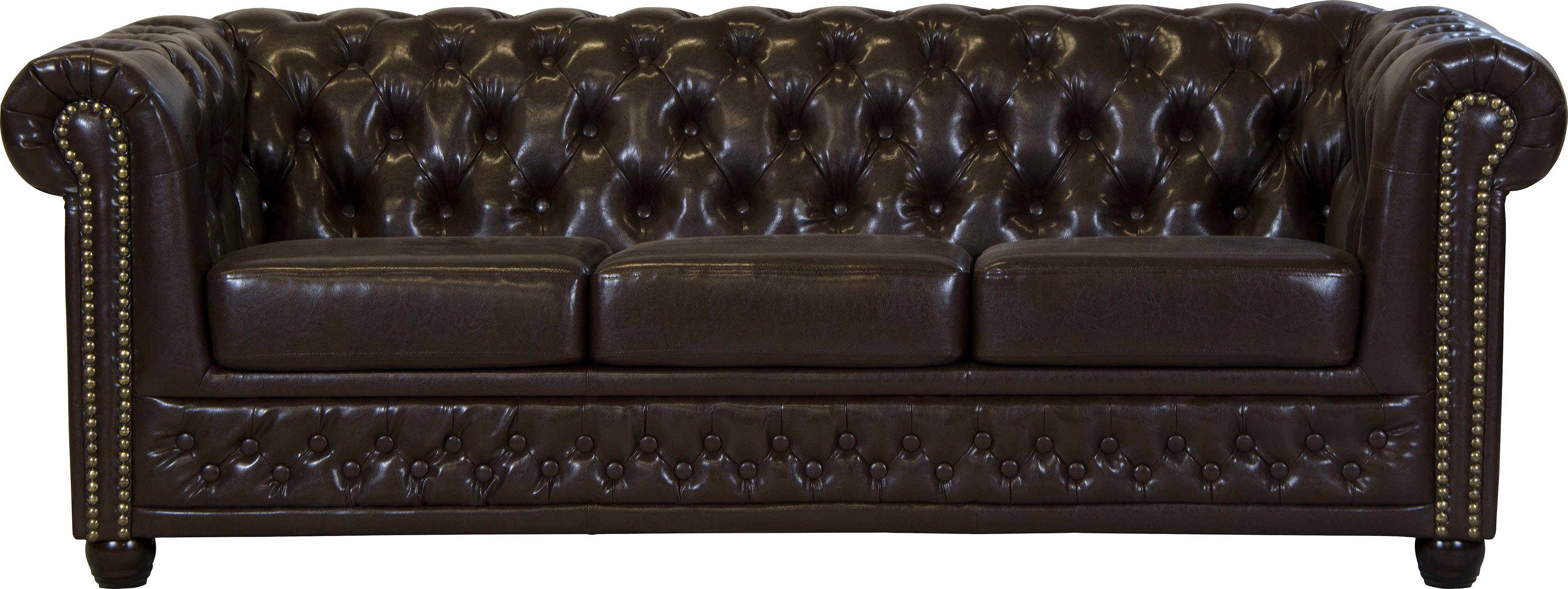 Home affaire Chesterfield-bank Rysum Chesterfield look, in 2 verschillende stoffen, 2 versies snel leverbaar