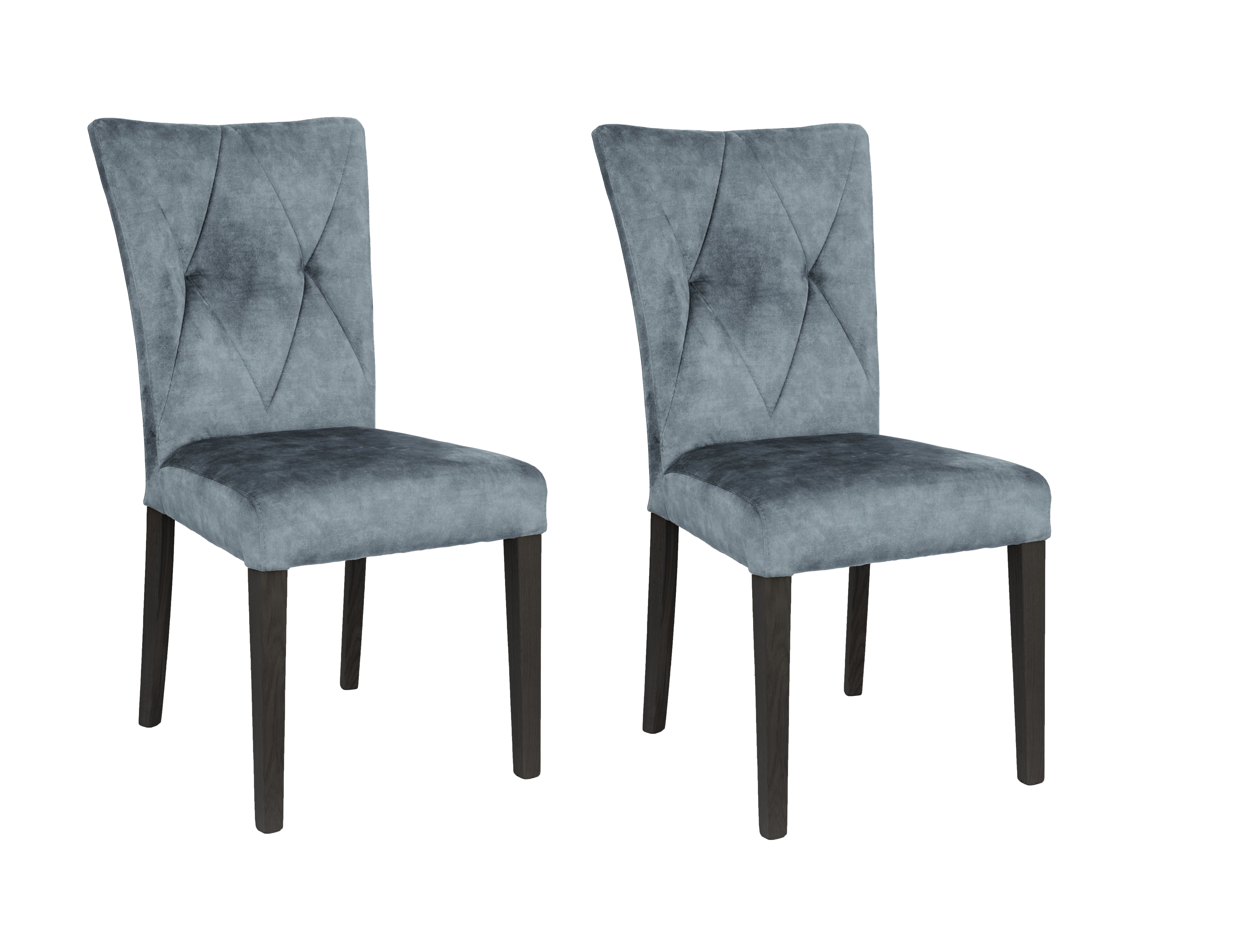 Home affaire Stoel met 4 poten Diamond Zitting en rugleuning zacht verdikt (set, 2 stuks) gestoffeerde stoelen grijs