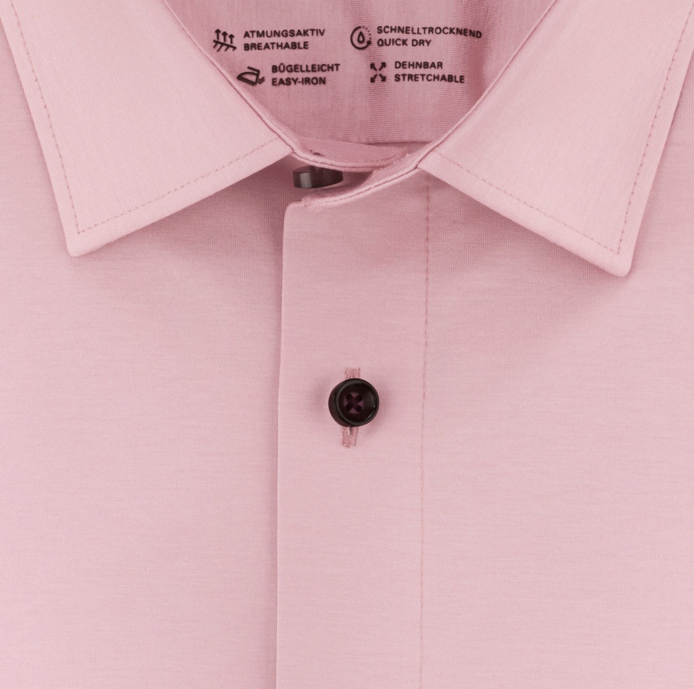 OLYMP Overhemd met lange mouwen Luxor 24/Seven modern fit jersey shirt met geurremmende materiaaleigenschappen