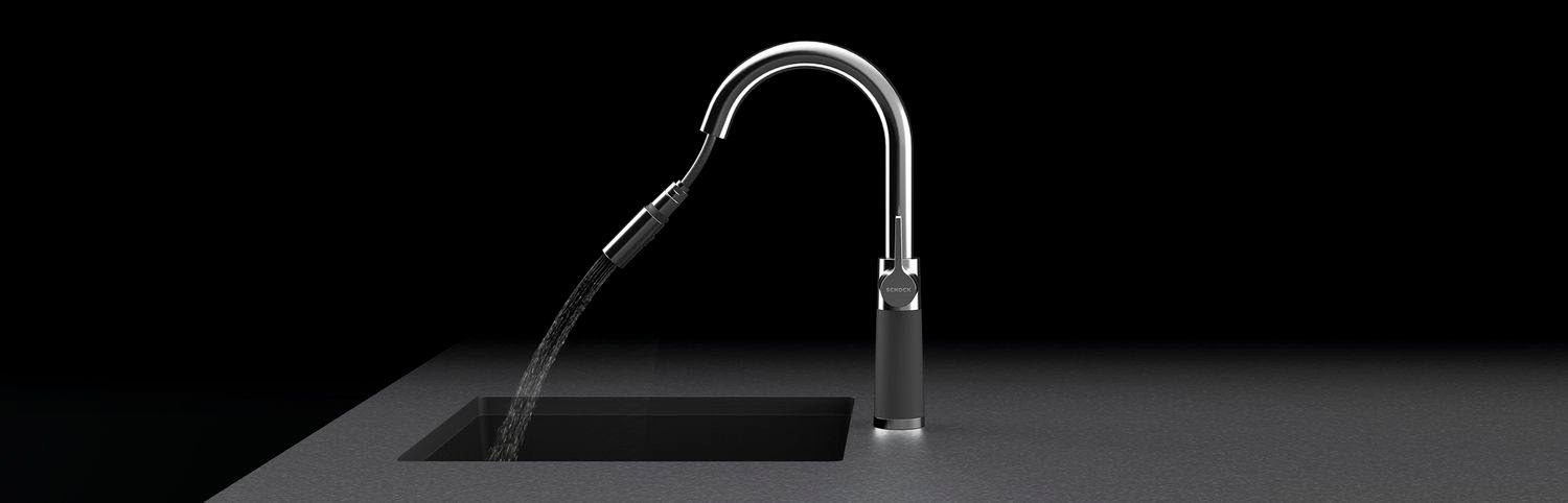Schock Keukenkraan SC-520 SB uitschuifbaar, straal-douche, terugstroombegrenzer, draaibereik 120°