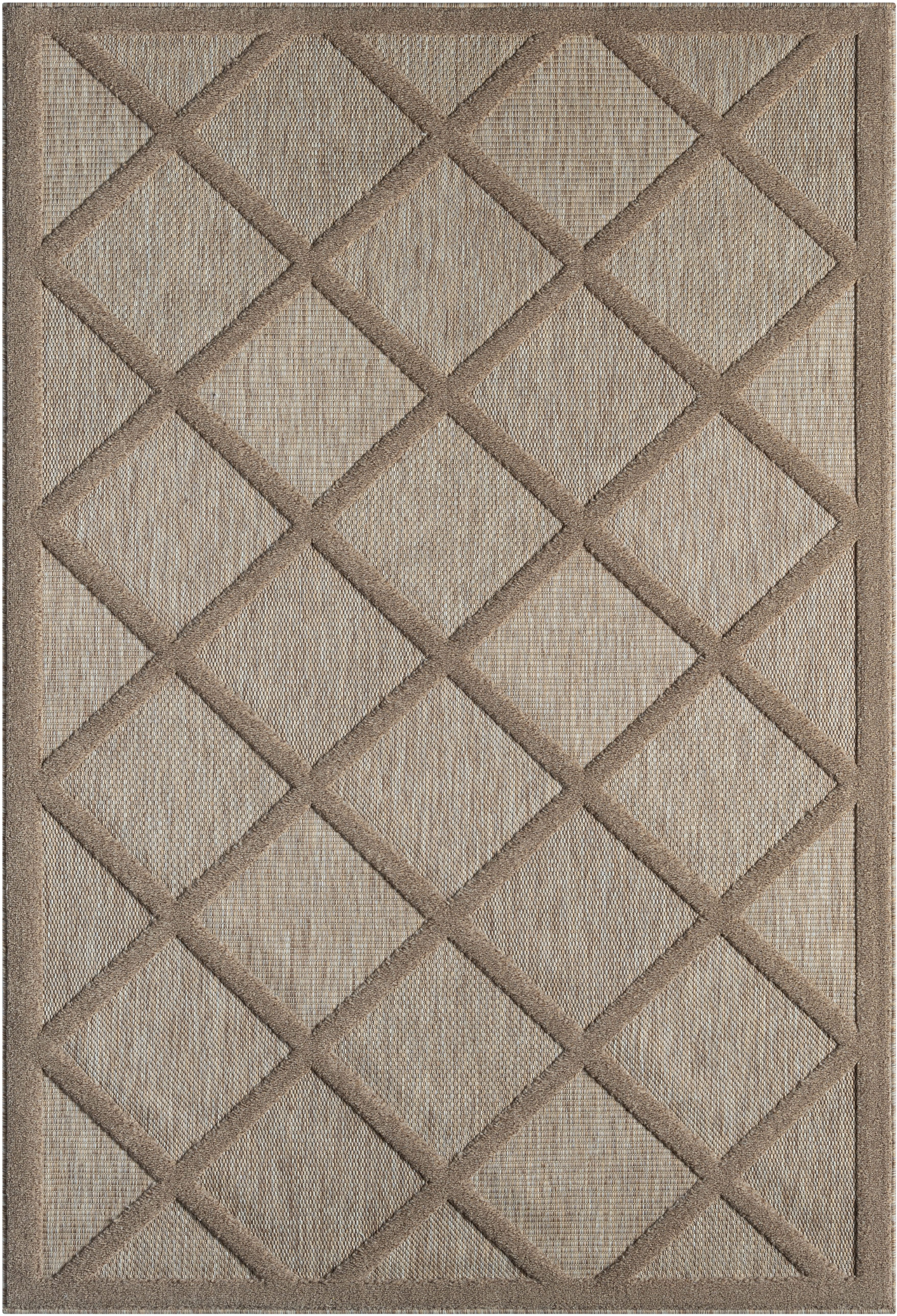 Myflair Möbel & Accessoires Vloerkleed Amara voorraadopruiming Uni-kleuren, hoog-laag effect, geschikt voor buiten, balkon, terras