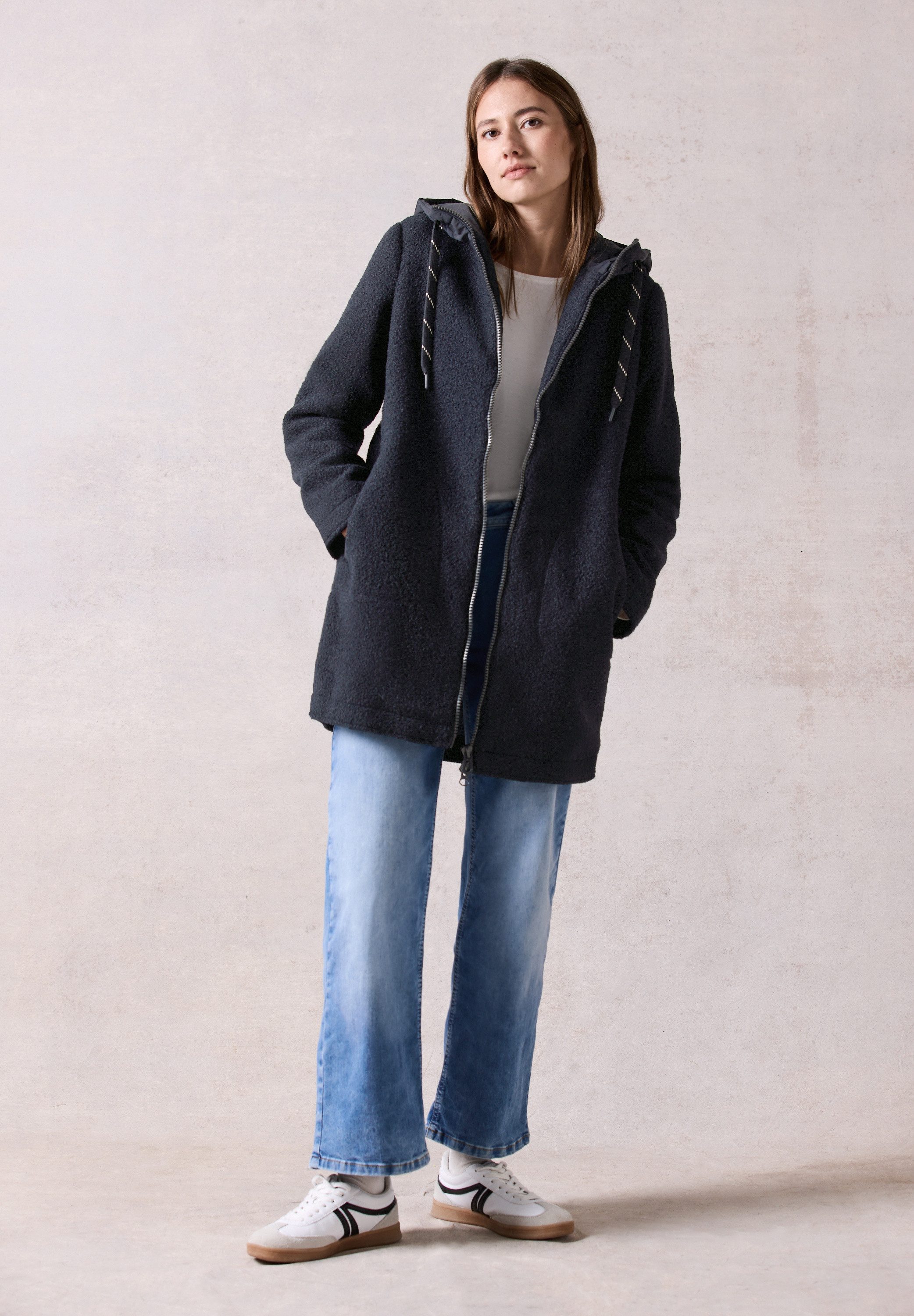 Cecil Korte jas in wol-look