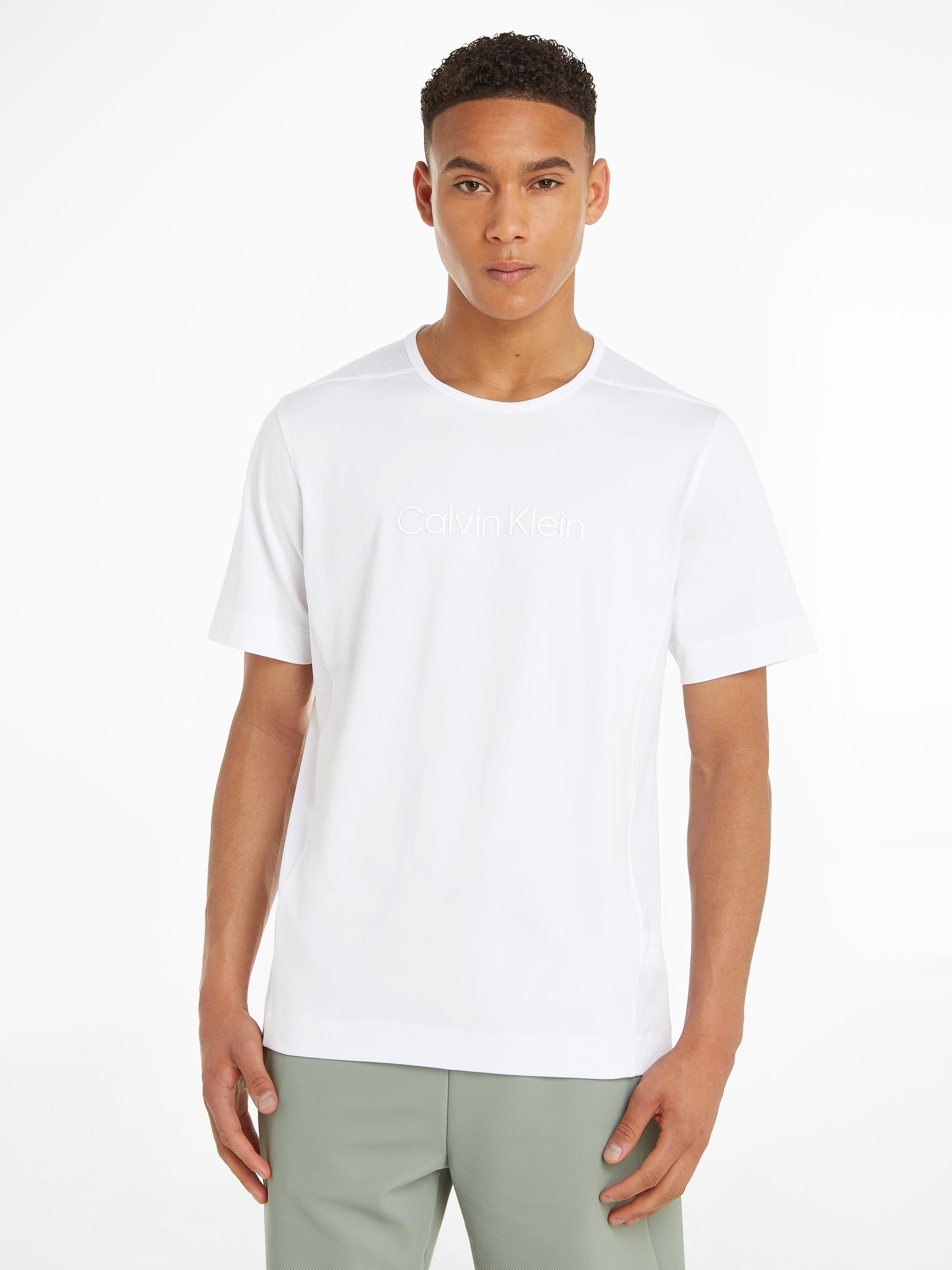 Calvin Klein Performance Shirt met korte mouwen met een ronde hals