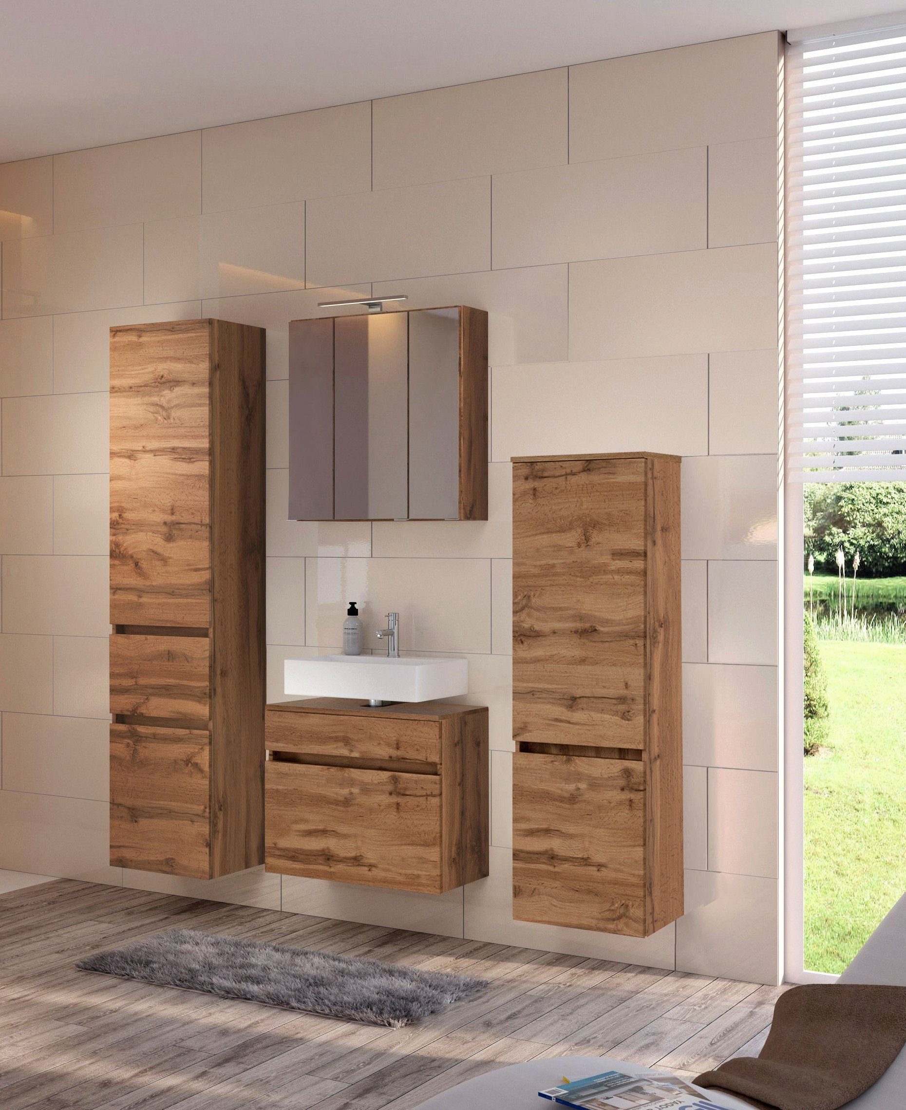 welltime Wastafelonderkast Baabe Badkamermeubel breedte 60 cm, hangende montage
