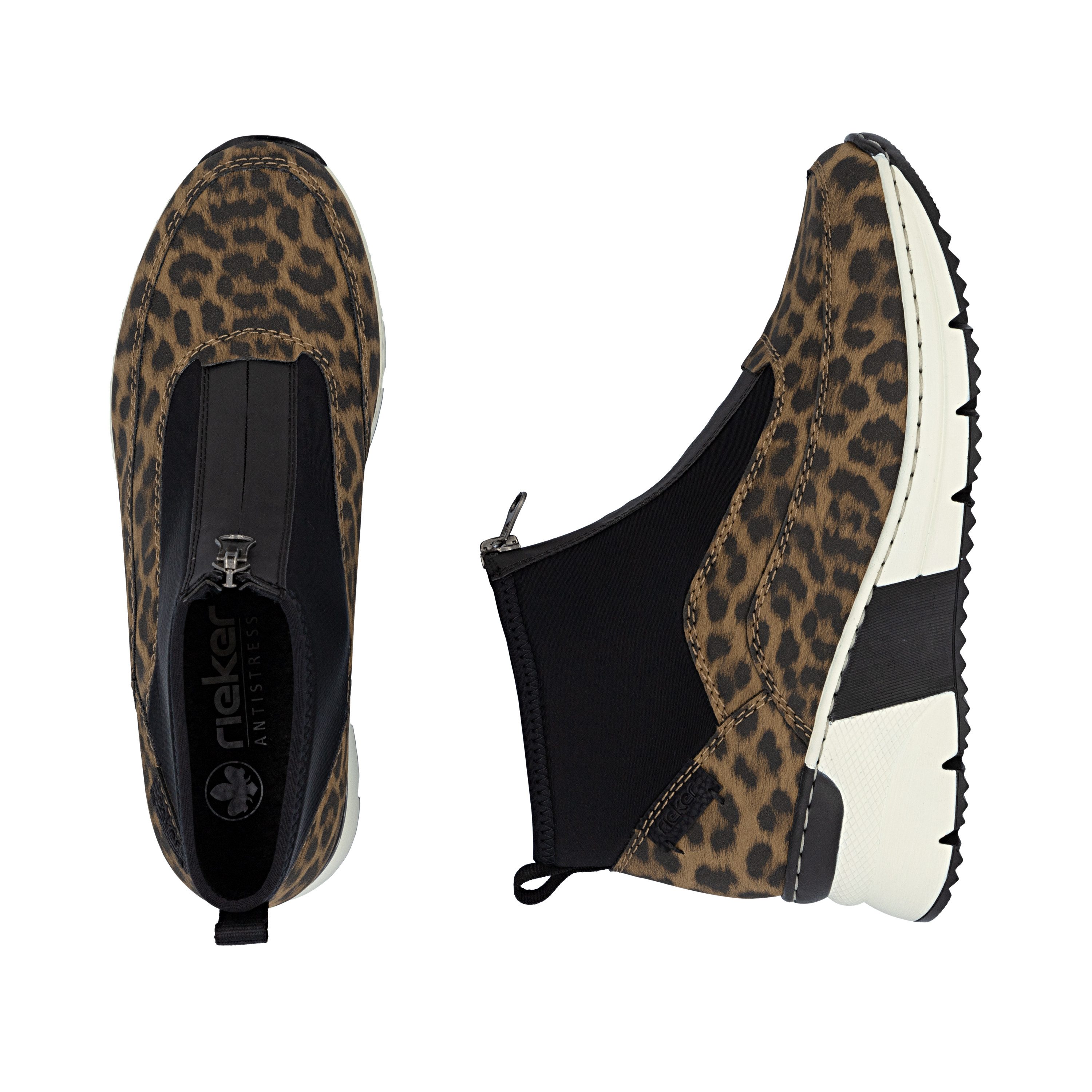 Rieker Boots zonder sluiting Enkellaarsjes, high top sneakers met ritssluiting aan de voorkant