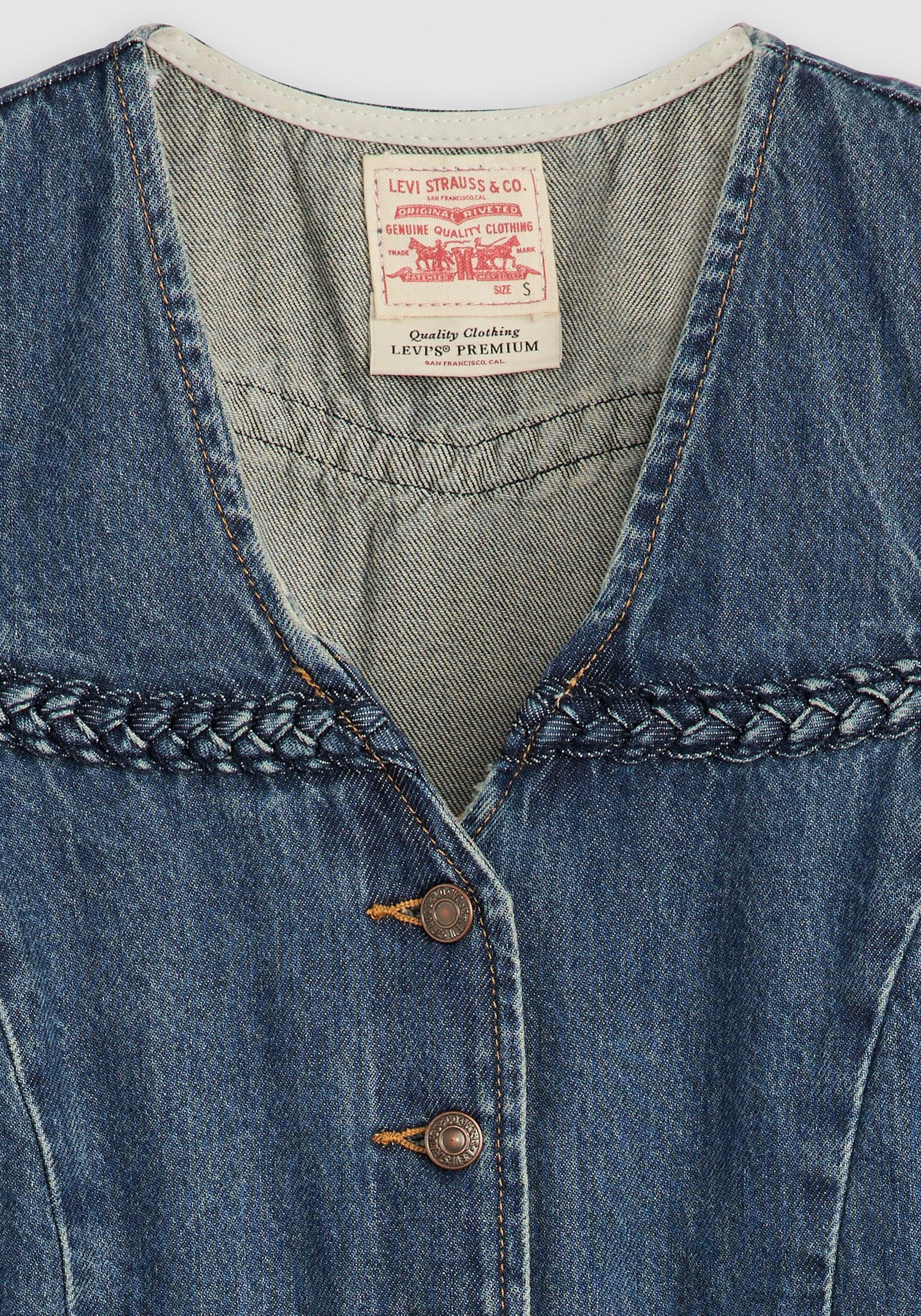 Levi's® Jeansgilet BRAIDED VEST met decoratieve stiksels