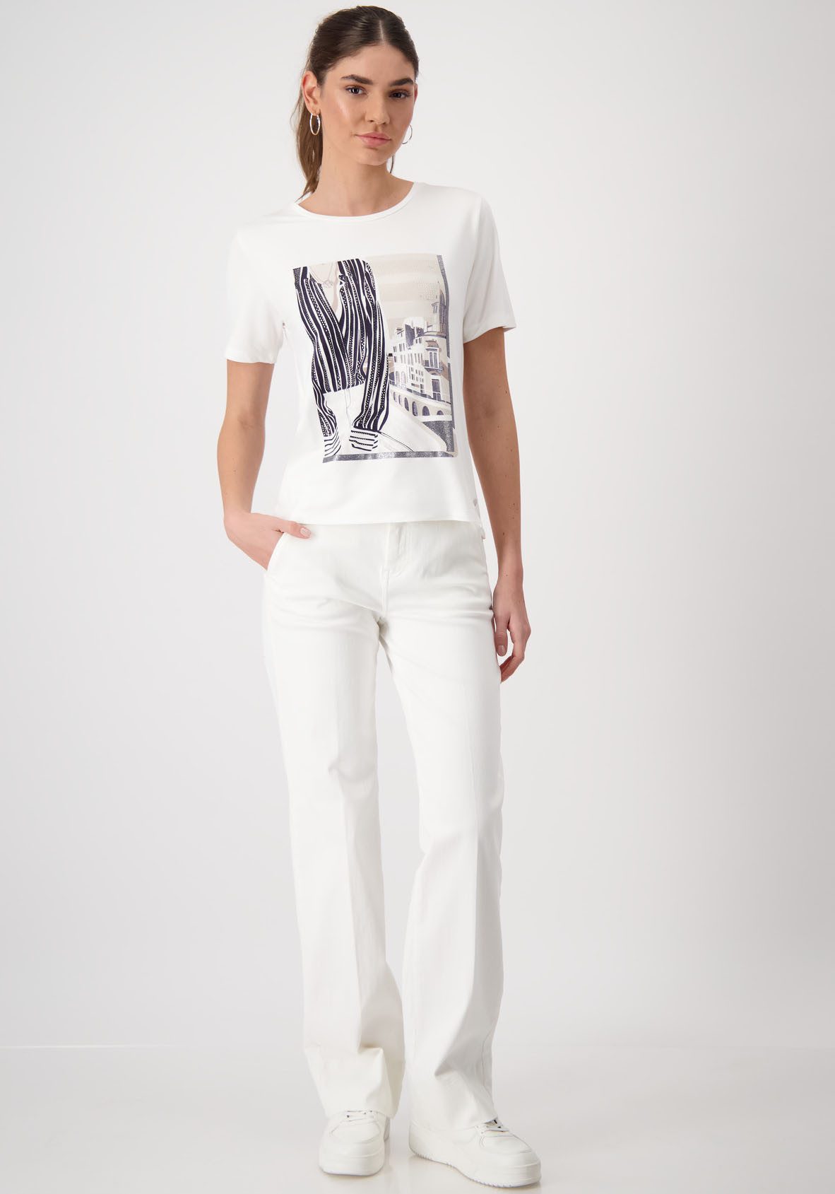 Monari Shirt met ronde hals Shirt Biarritz Druck