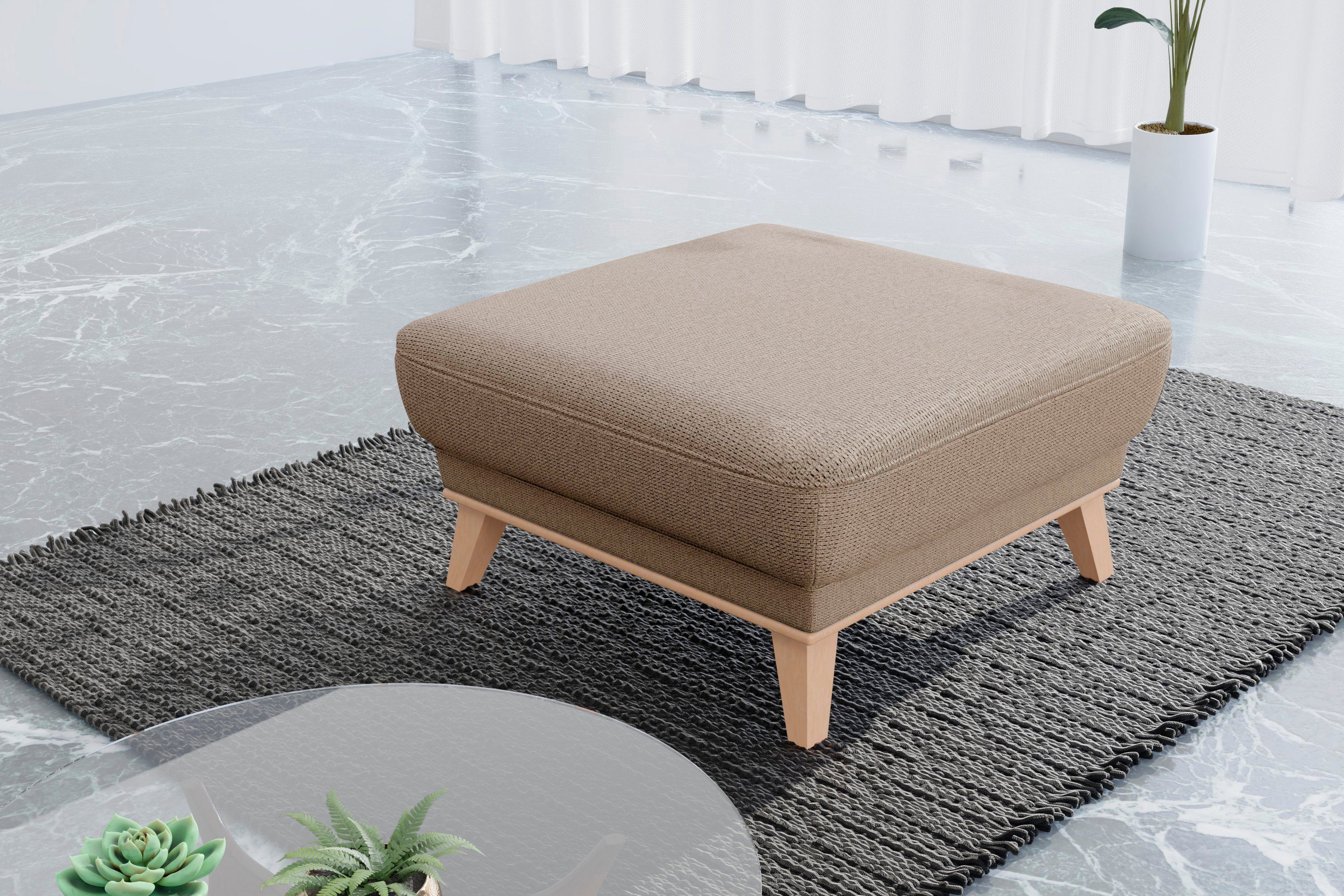 sit&more Hocker Lavida Met elegante houten lijst hockers beige