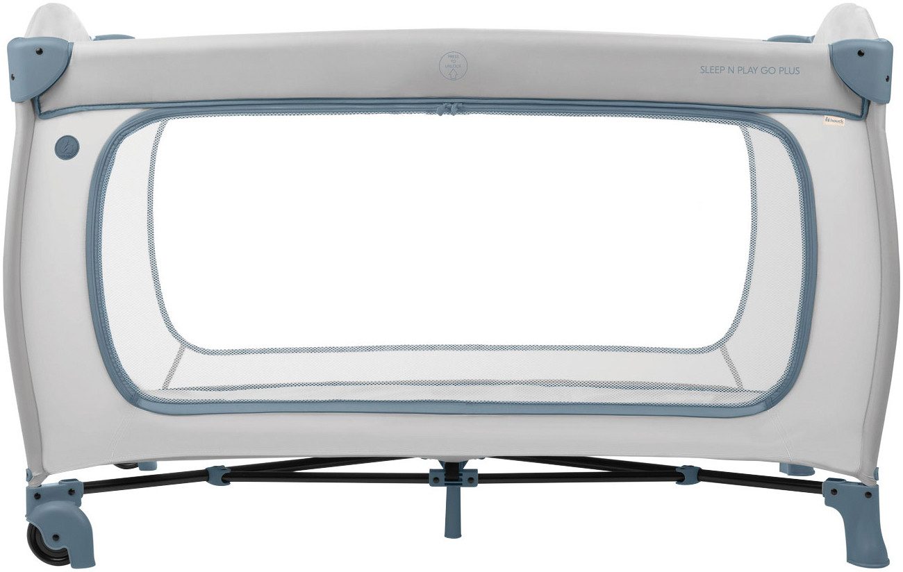 Hauck Baby-campingbed Sleep N Play Go Plus, Dusty Blue met geïntegreerde wielen, voorinstap