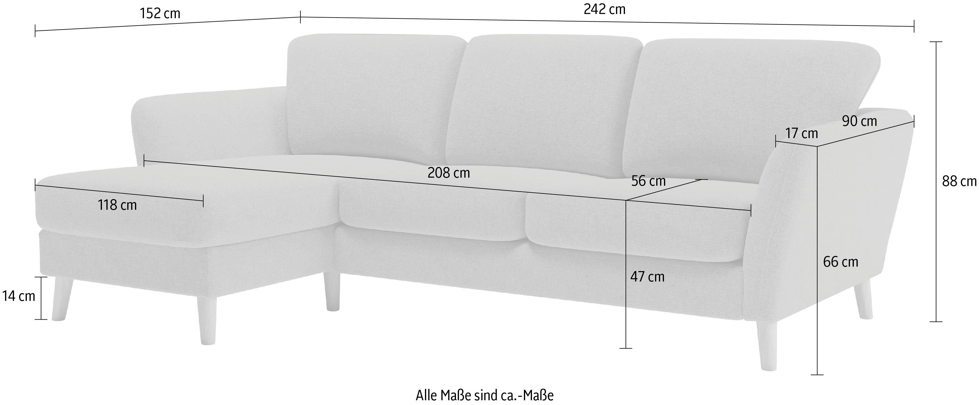 Home affaire Hoekbank MARSEILLE (242/152cm), L-vorm, Rec. rechts/links