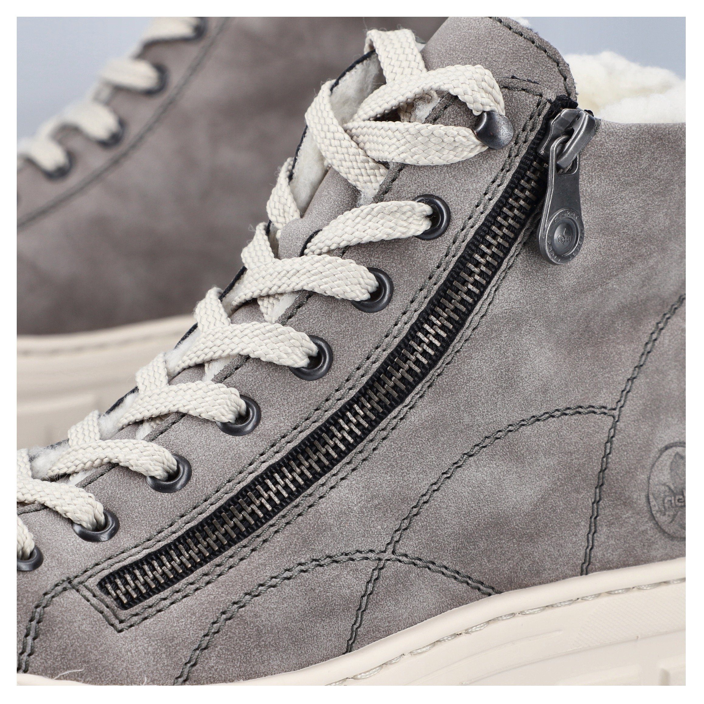 Rieker Winterlaarzen Plateauzolen, veterboots met ritssluiting aan de buitenkant