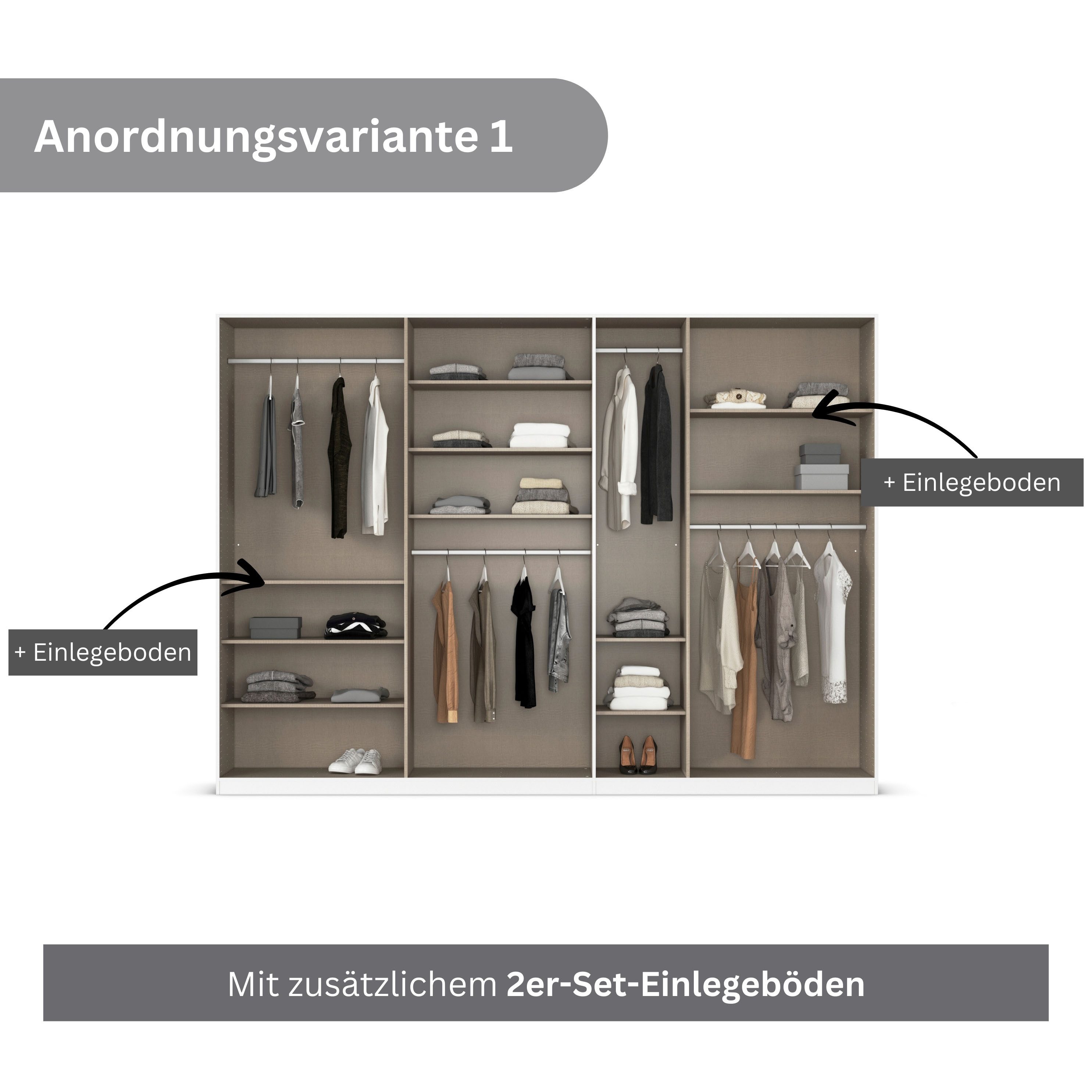 rauch Draaideurkast Kledingkast kast garderobe AGORDO met decor- of hoogglansfront doordachte binnenuitrusting, in 6 breedtes en 2 hoogtes made in germany