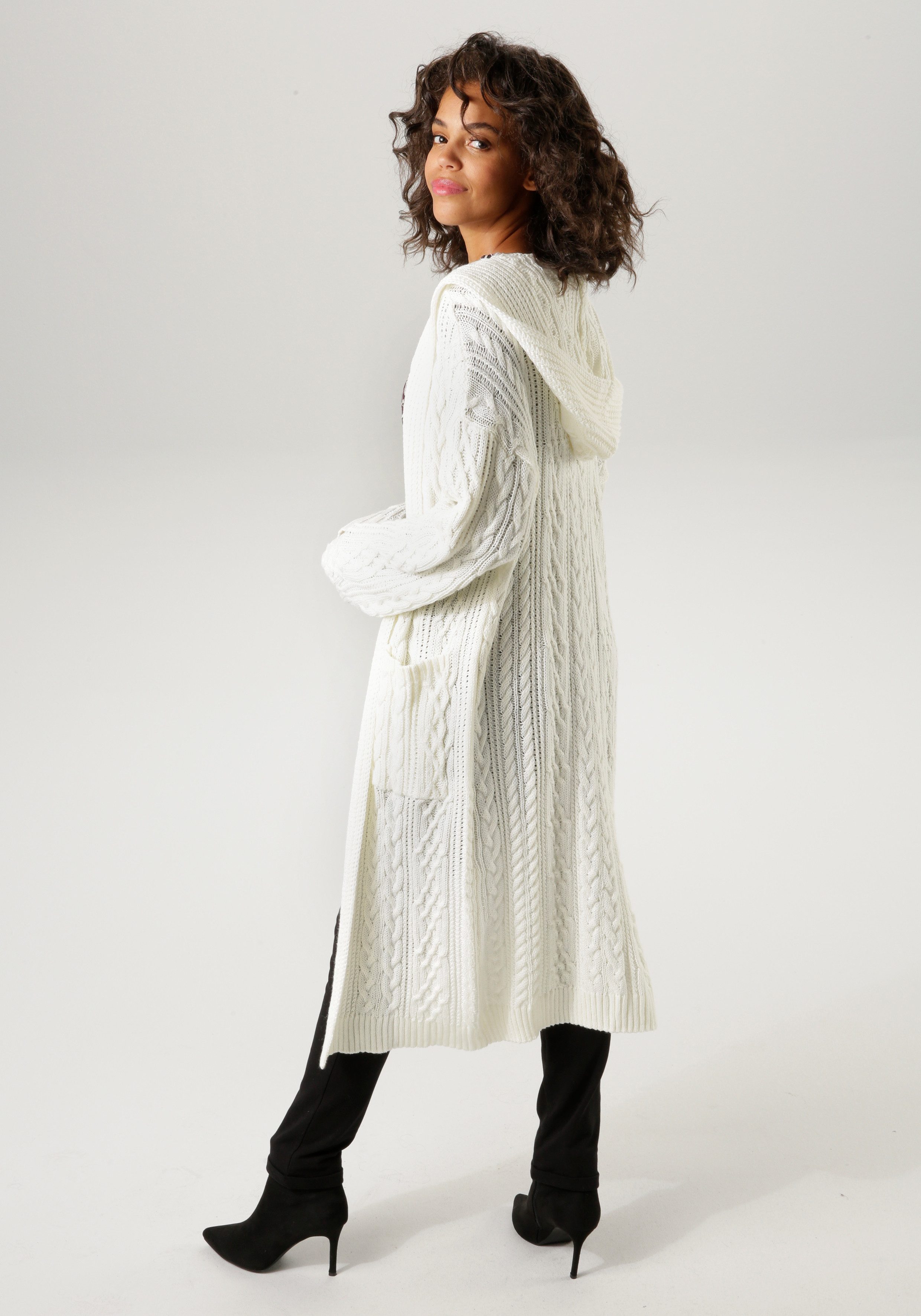 Aniston CASUAL Vest in trendy vlecht- en ajourpatroon-mix
