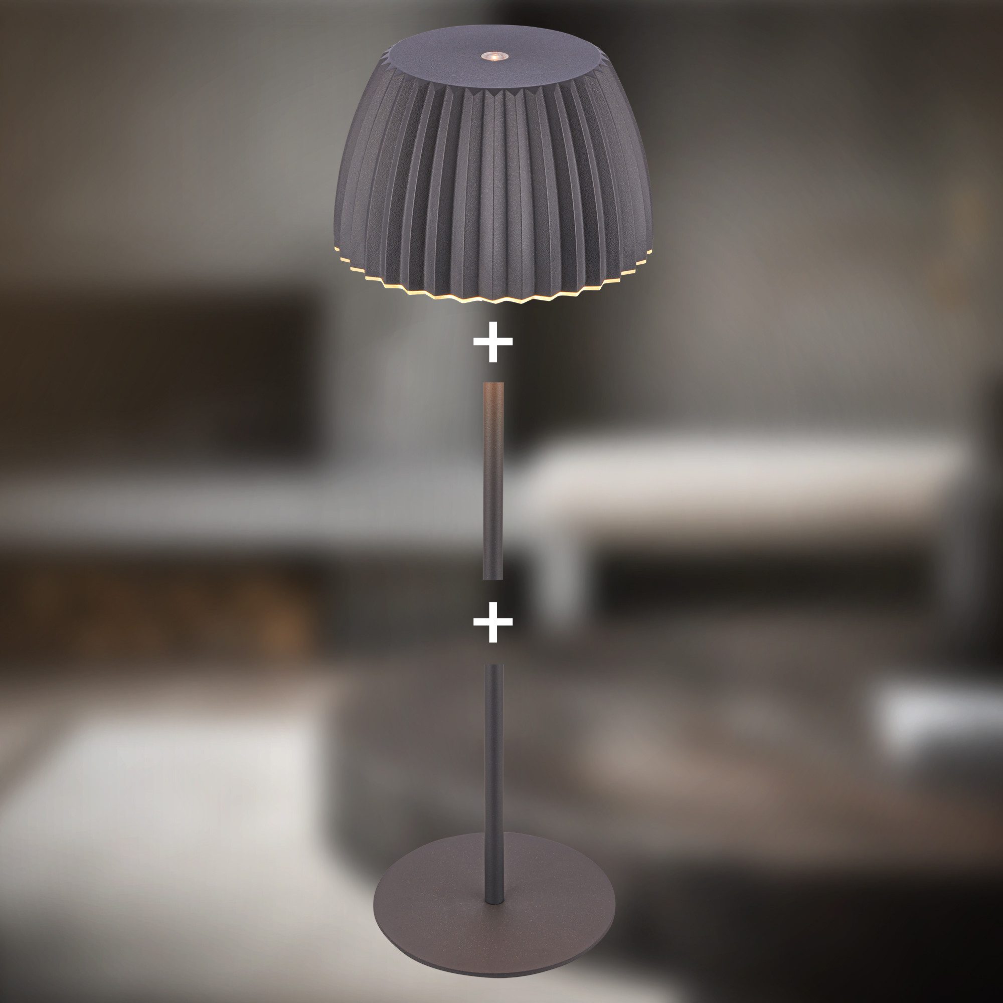 Briloner Leuchten Led-tafellamp Accu LED tafellamp, antraciet