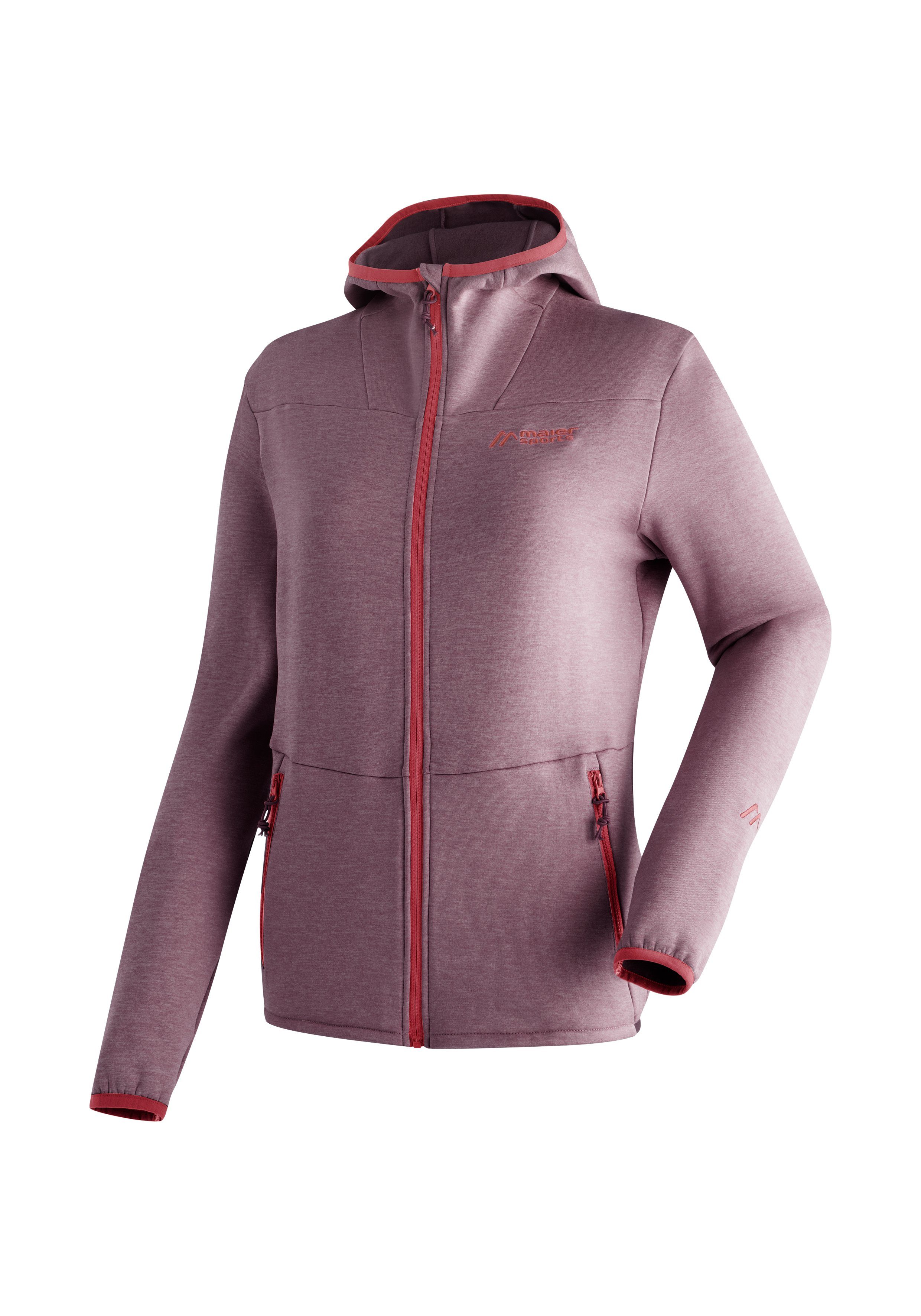 Maier Sports Fleecejack Fave W Dames fleece met verstelbare capuchon ademende zip-hoodie