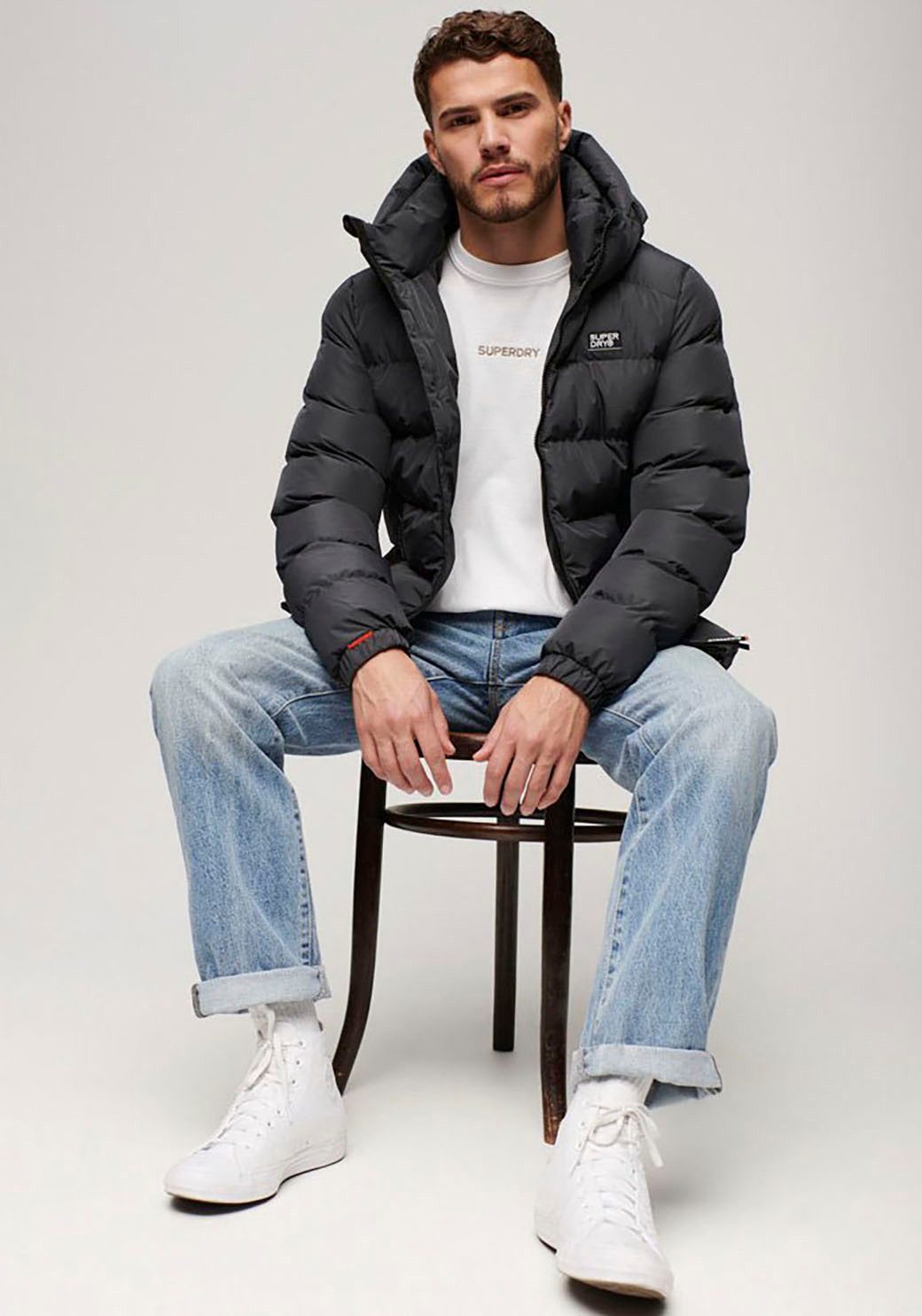 Superdry Gewatteerde jas HOODED SPORTS PUFFER JACKET