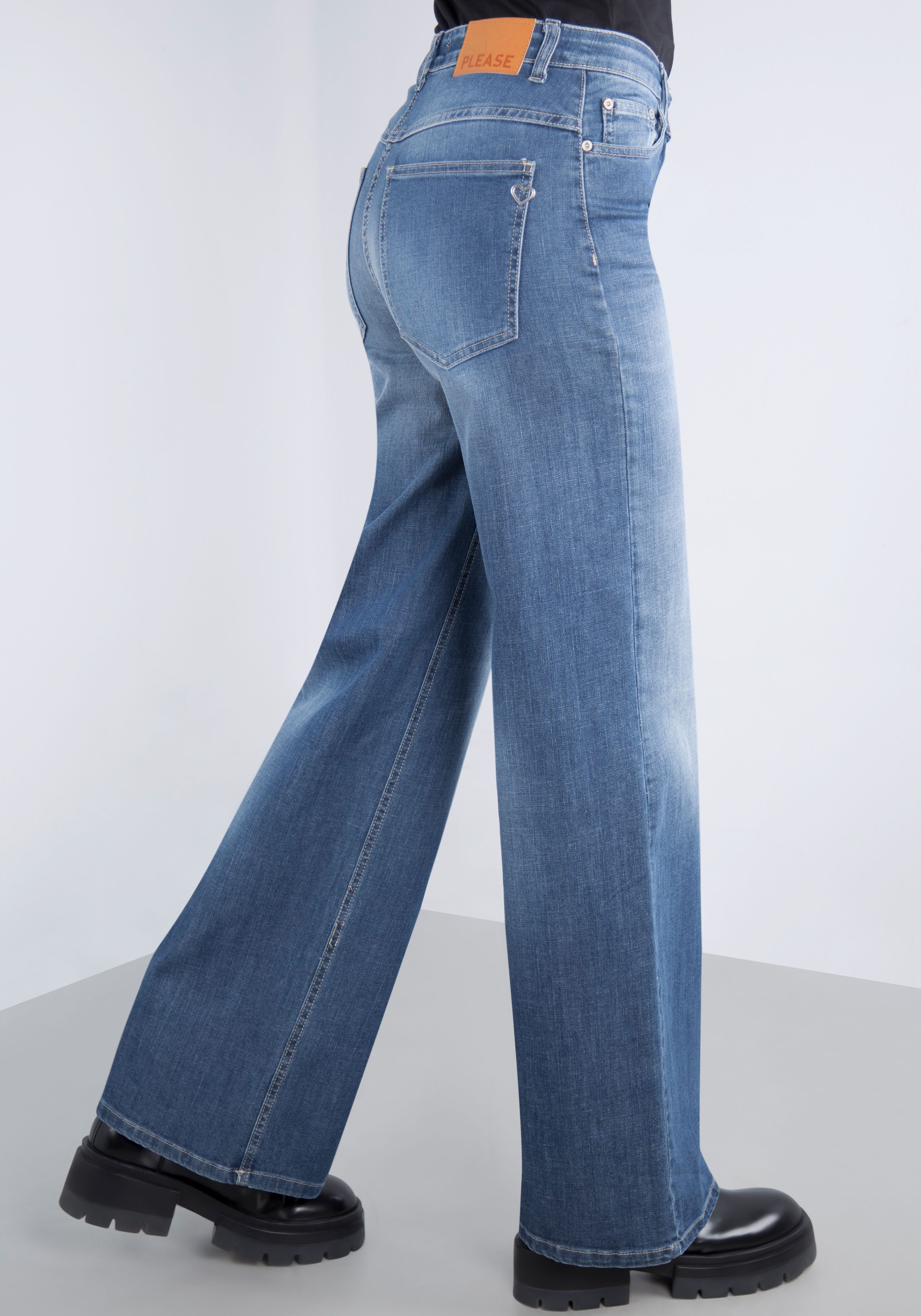 Please Jeans 5-pocket jeans met wijde pijpen