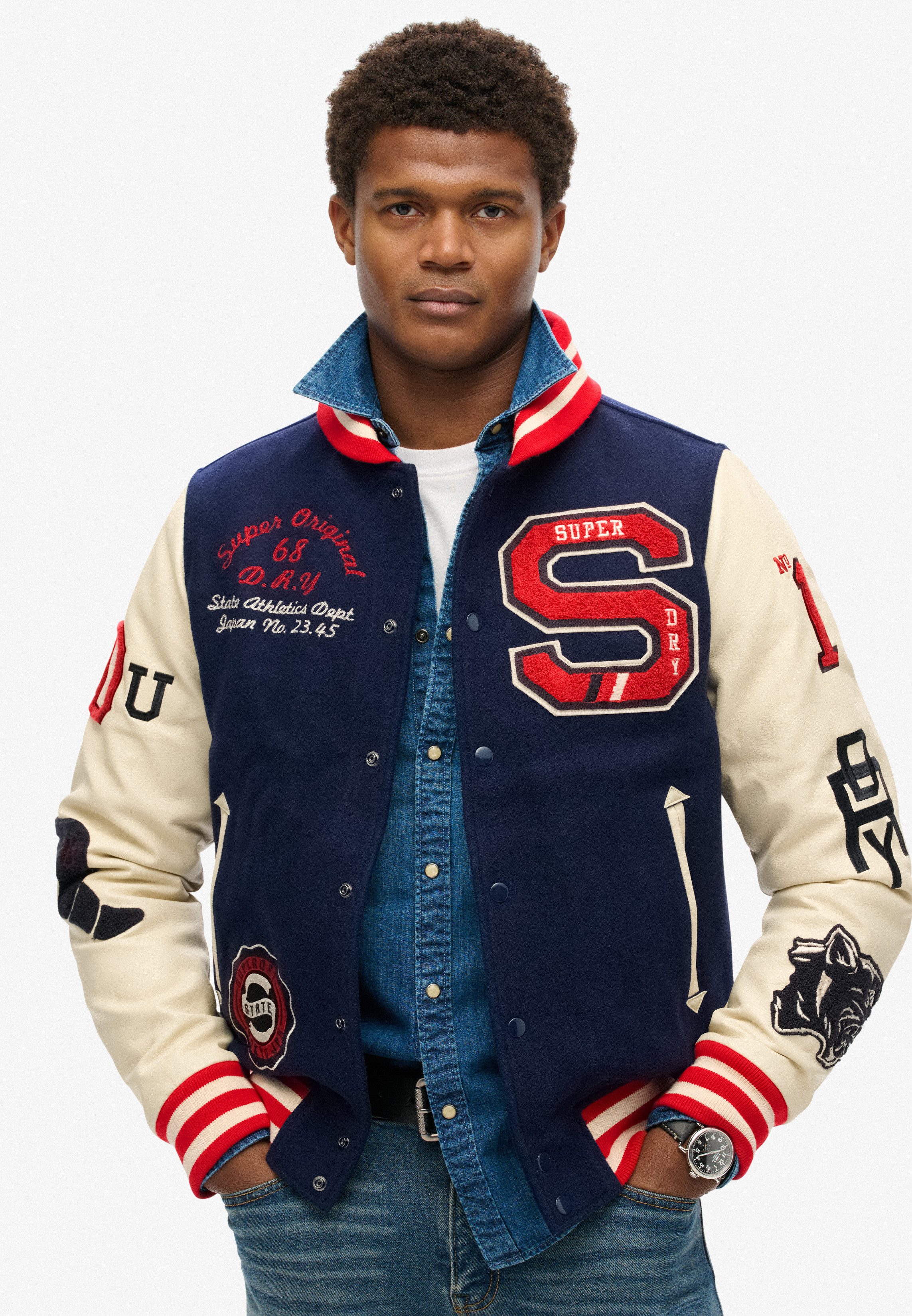 Superdry Parka COLLEGE VARSITY PATCHED BOMBER