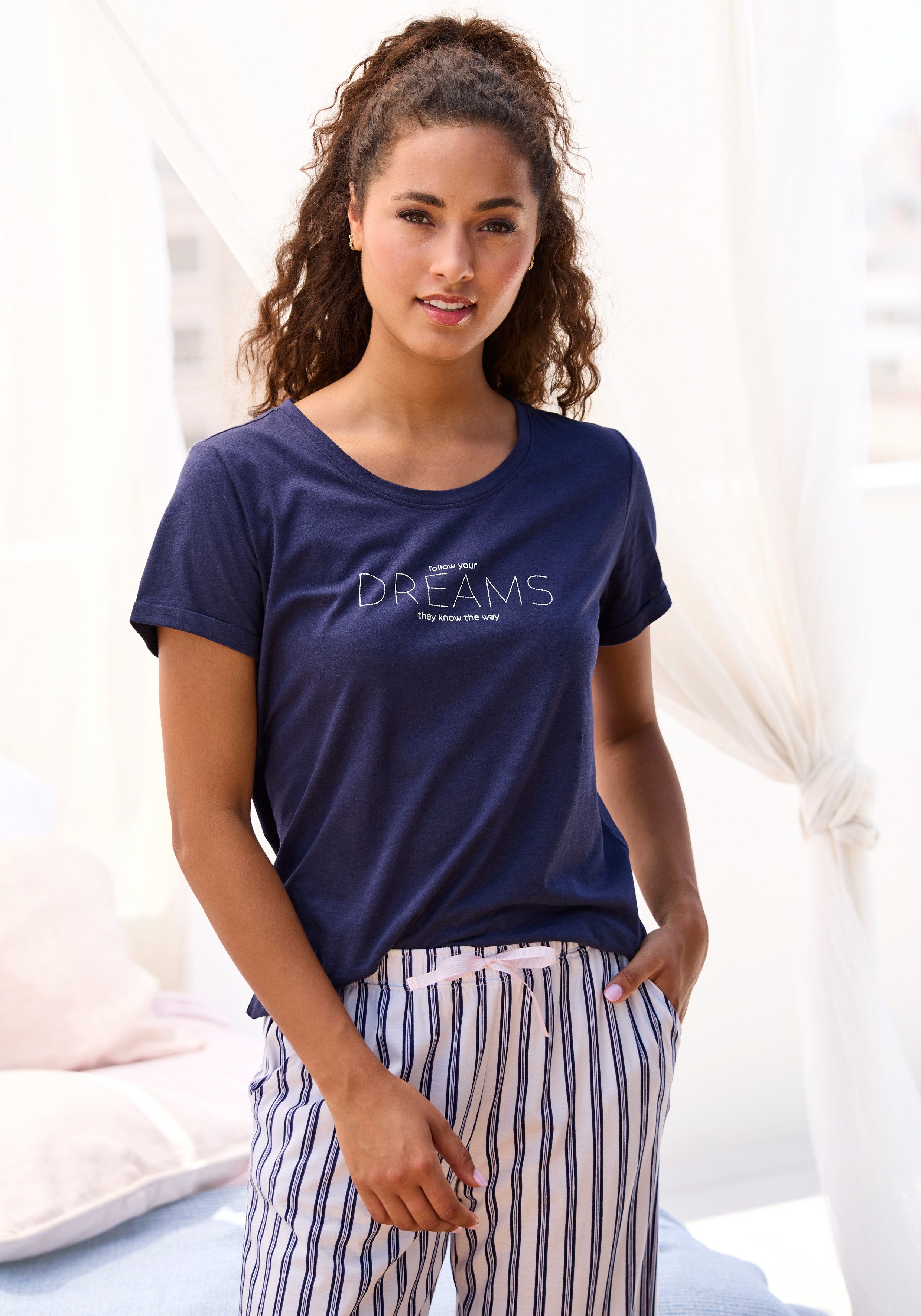 s.Oliver RED LABEL Beachwear Pyjama top met frontprint