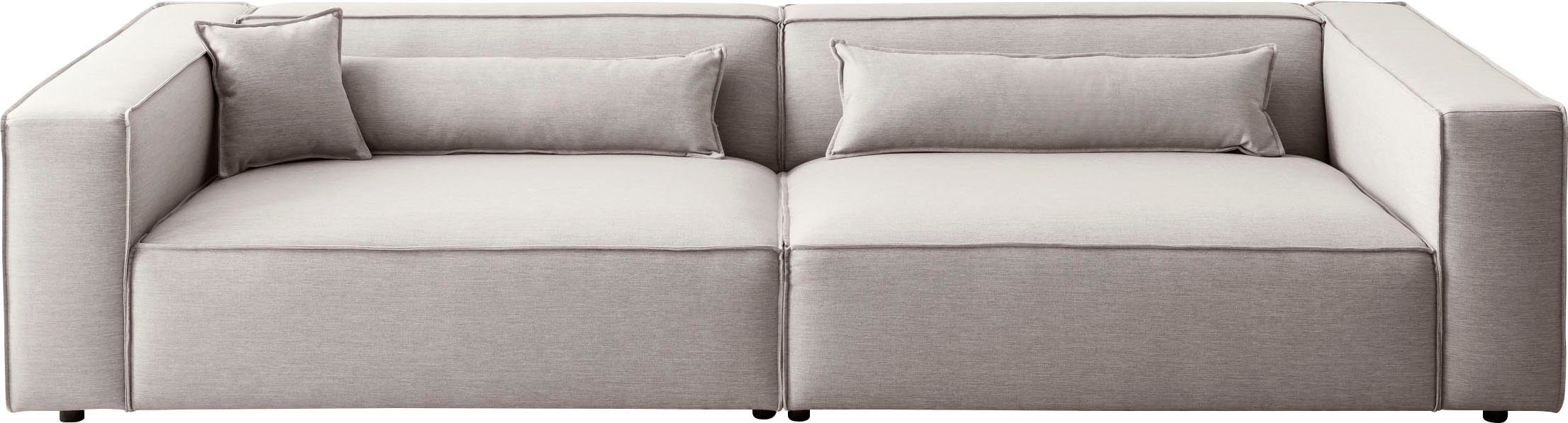 LeGer Home by Lena Gercke 3-zitsbank PIARA, XXL sofa met biesnaad, Big-sofa in cord of linnenlook