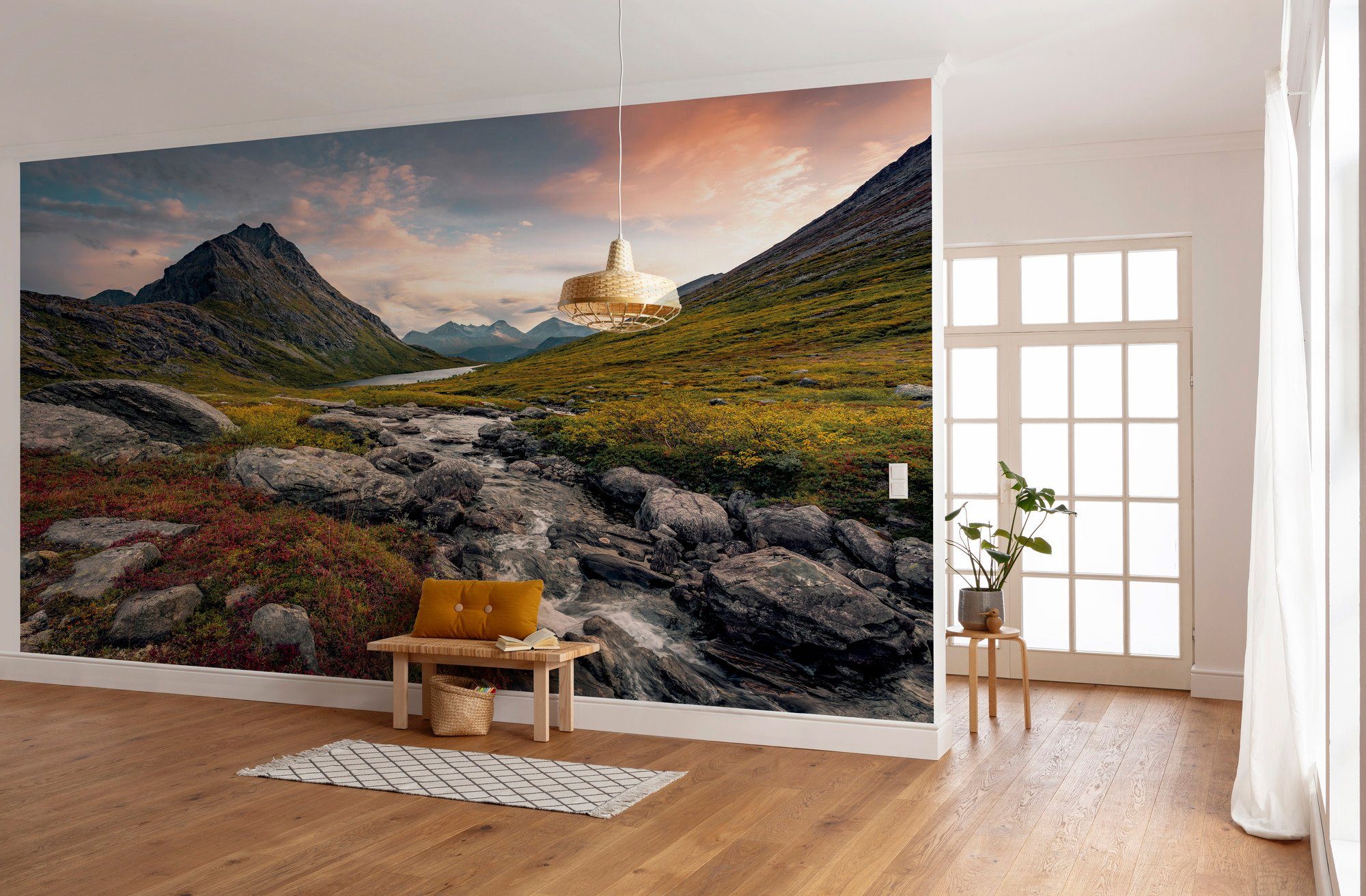 Komar Vliesbehang Digitale print vlies - Schroffes Paradies - Afmeting 450 x 280 cm (9 stuks)