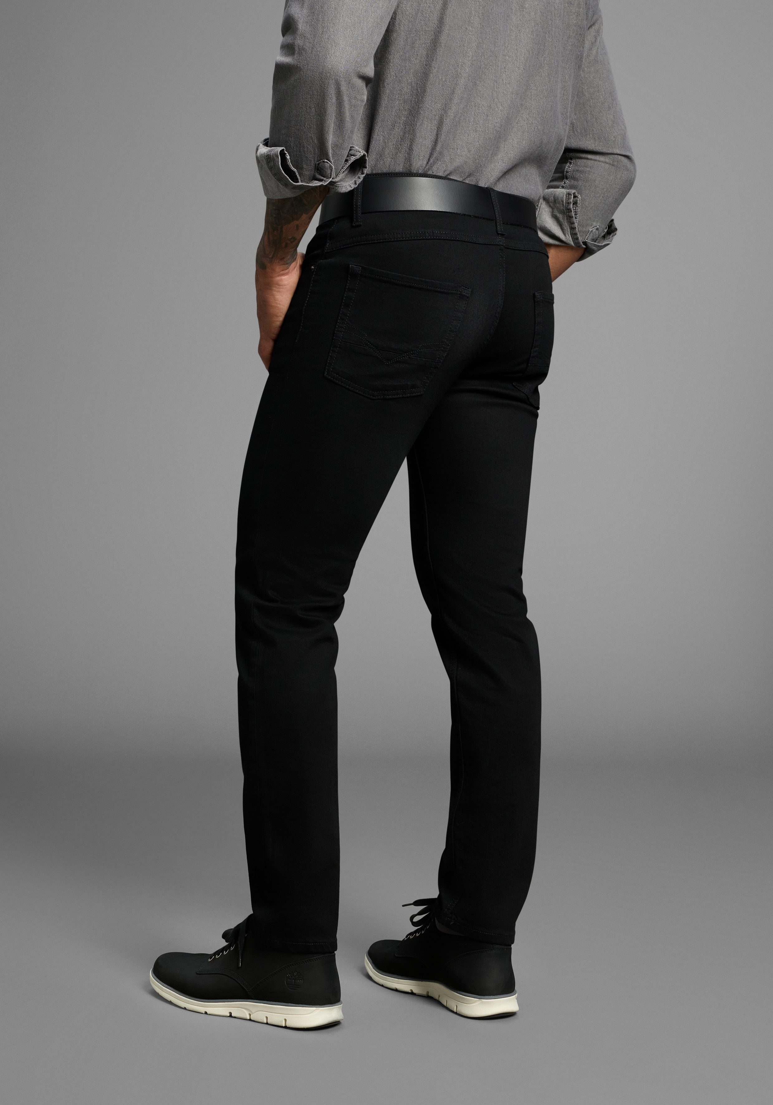 H.I.S Straight jeans NEW DALE rechte broek, met used-effecten, lage taille
