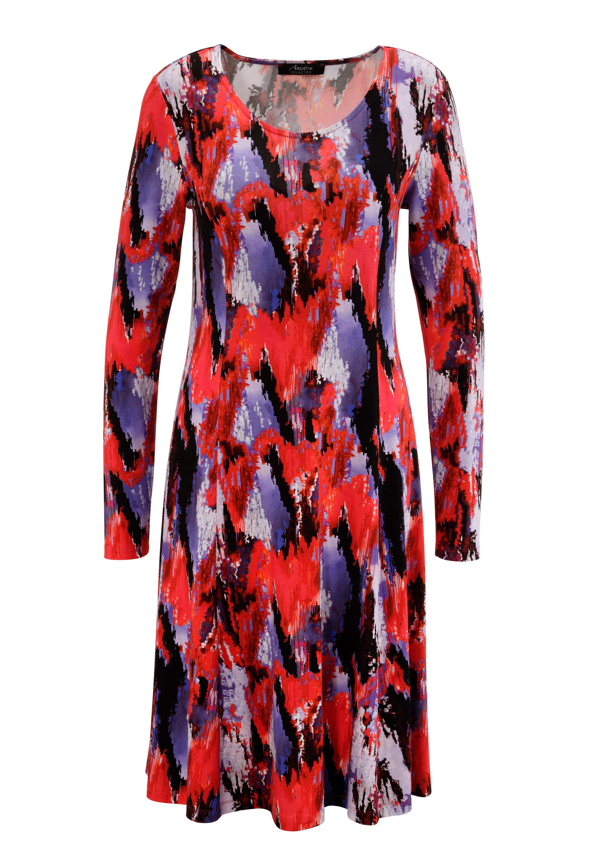 Aniston SELECTED Jerseyjurk in moderne en abstracte kleurverloop - nieuwe collectie