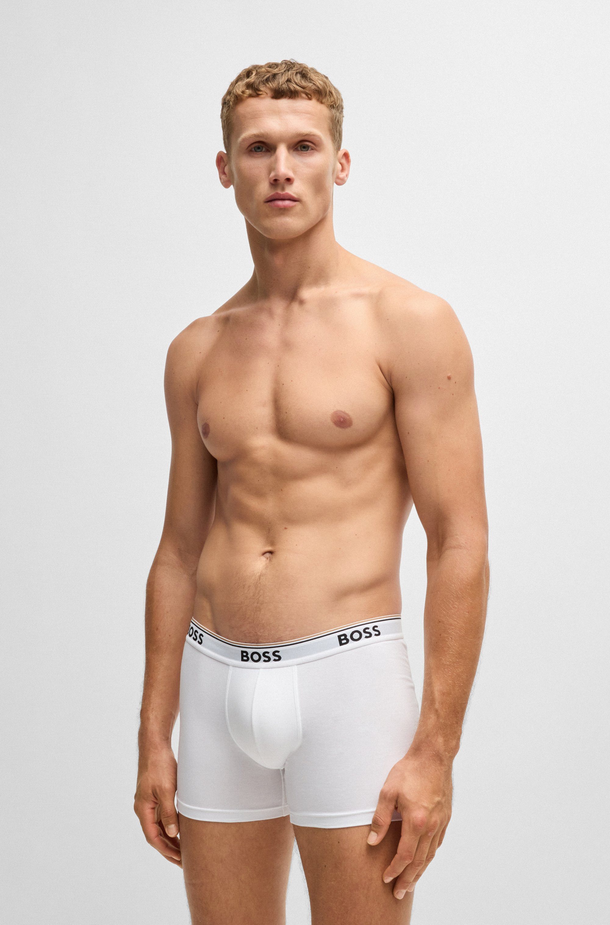 BOSS Lange boxershort BRIEF 3 PACK met in kleur bijpassende weefband (3 stuks)