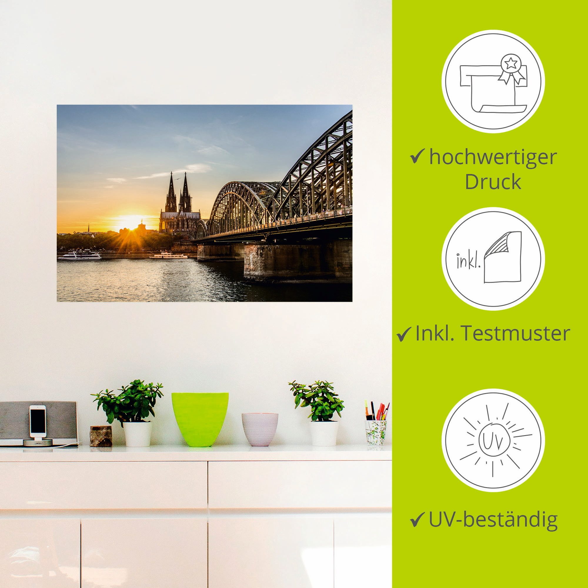 Artland Artprint Keulse domkerk als poster, muursticker in verschillende maten