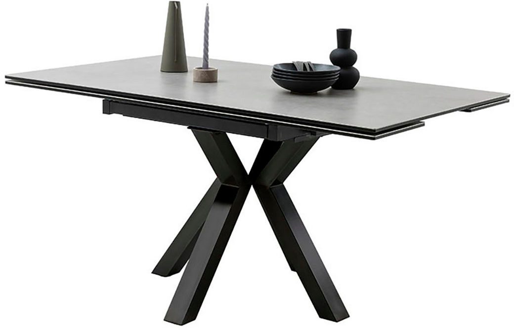 MCA furniture Eettafel PALLINI uitschuifbare tafel 90-150 cm Keramiek, metaal, lengteschuif, uittrekbaar, tafelblad 13 mm