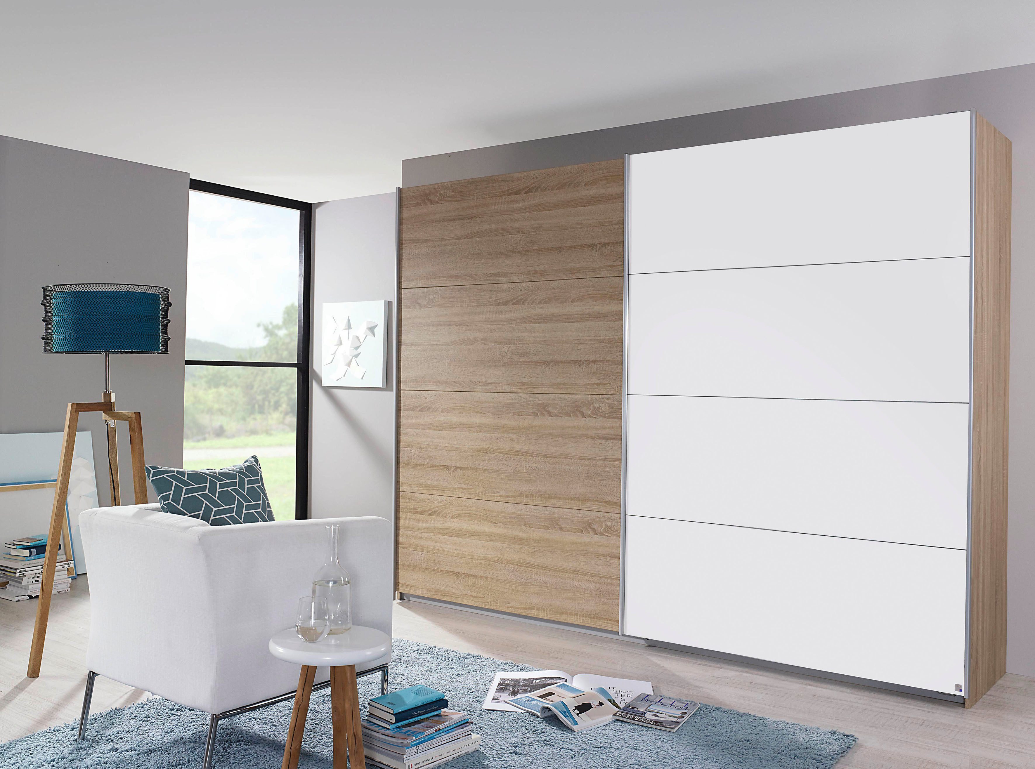 rauch Zweefdeurkast Quadra kledingkast BESTSELLER kast garderobe met mogelijkheid tot individuele frontuitvoering, lichtlopende deuren