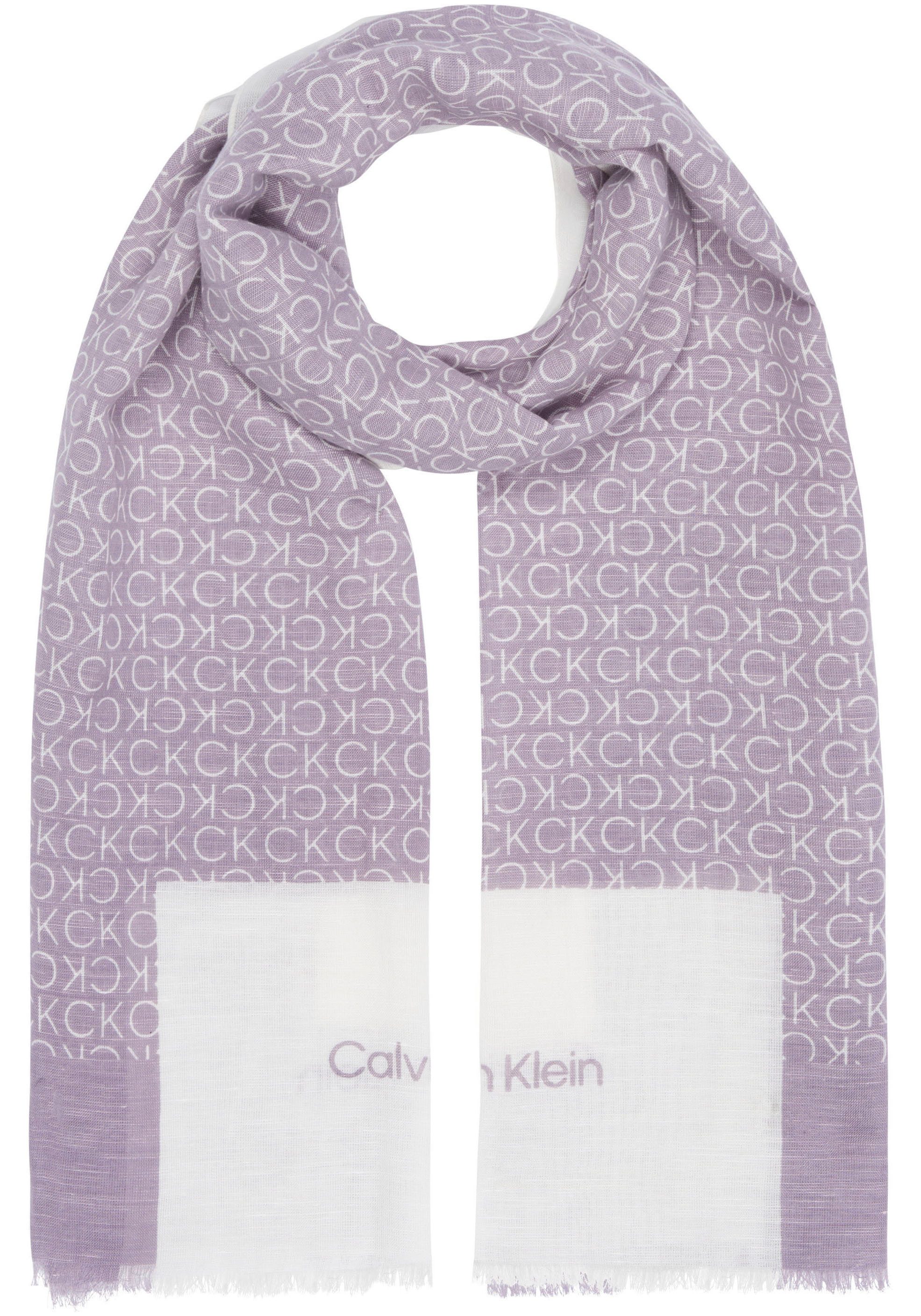 Calvin Klein Sjaal GEO MINIMAL LOGO LINEN STOLE