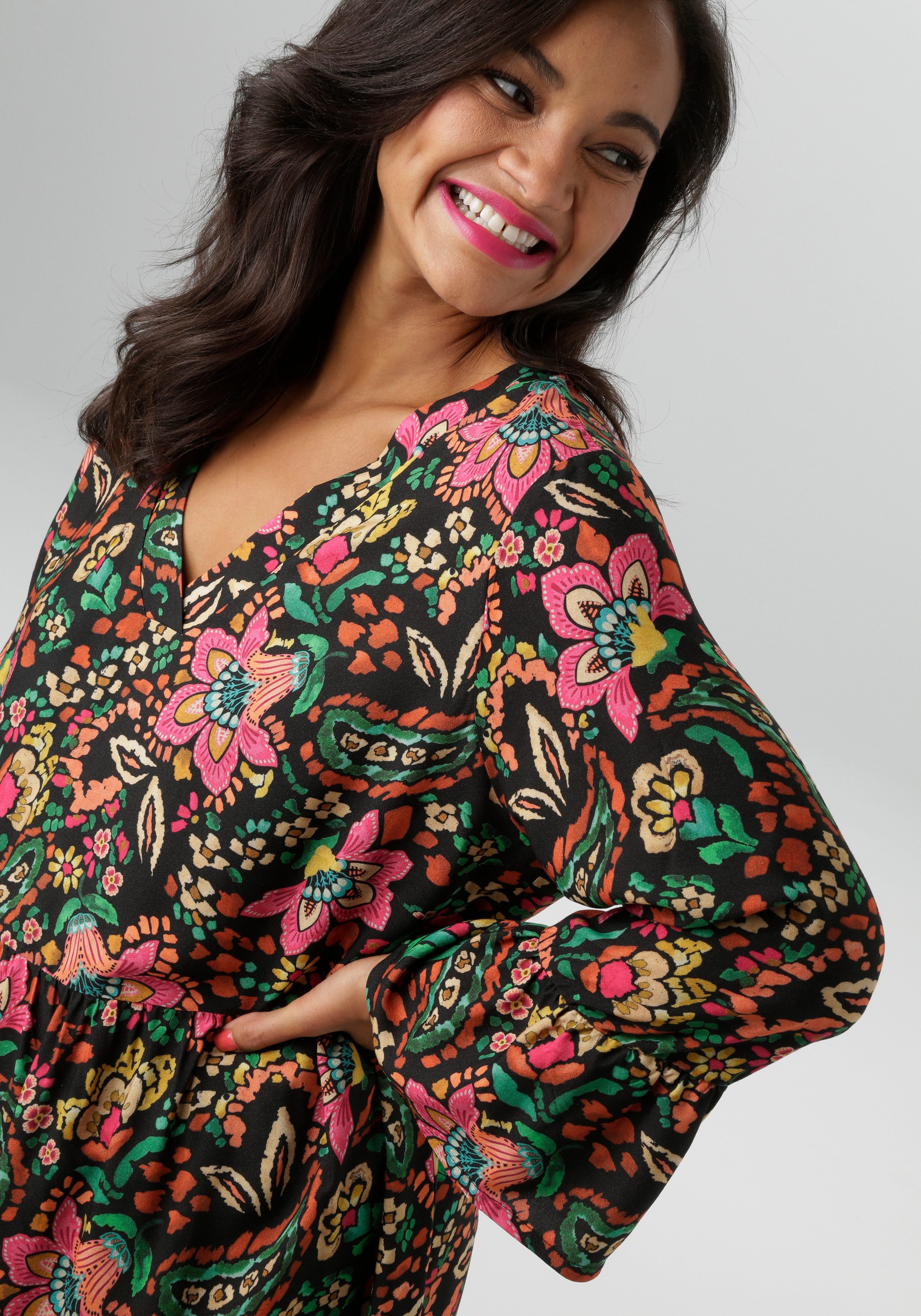 Aniston PLUS Blousejurk van soepel vallende viscose - nieuwe collectie