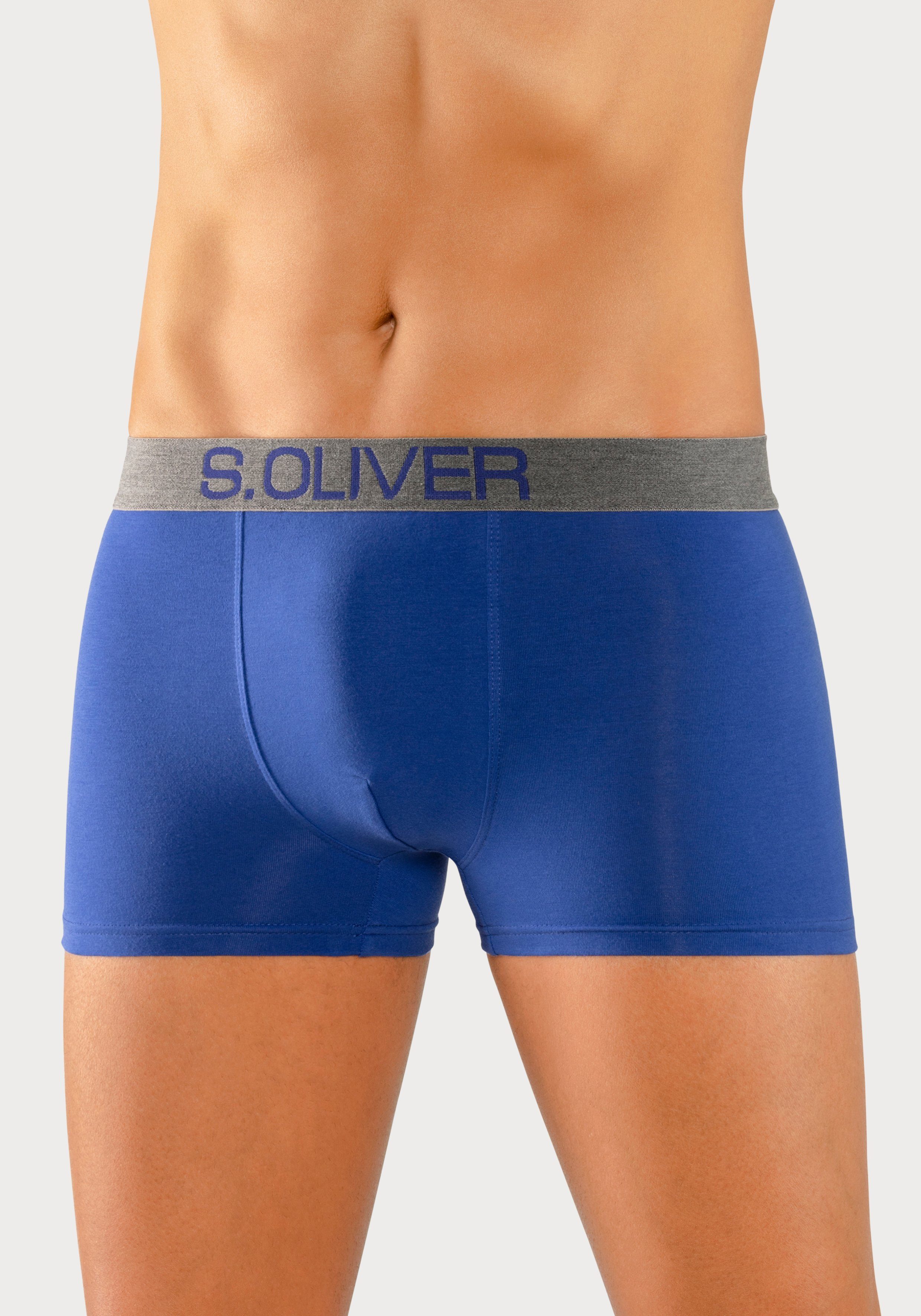 s.Oliver RED LABEL Beachwear Boxershort voor heren met contrastkleurige weefband (set, 4 stuks)