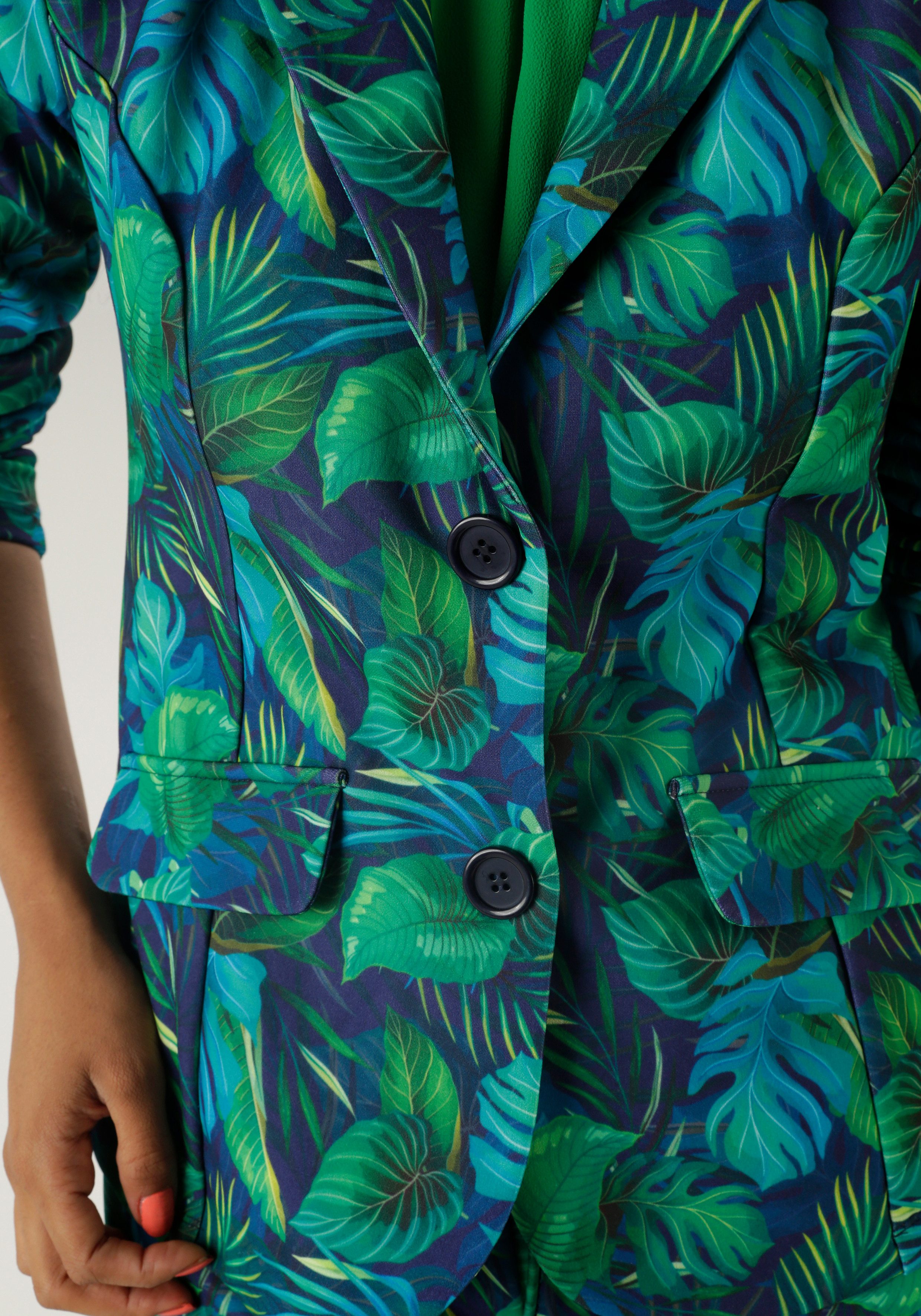Aniston SELECTED Jerseyblazer met grootschalig en abstract bladerenpatroon nieuwe collectie