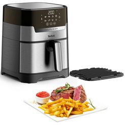 tefal friteuse ey505d easy fry  grill deluxe hete lucht friteuse  grill, digitaal display, 4,2 liter, 8 programma's zwart