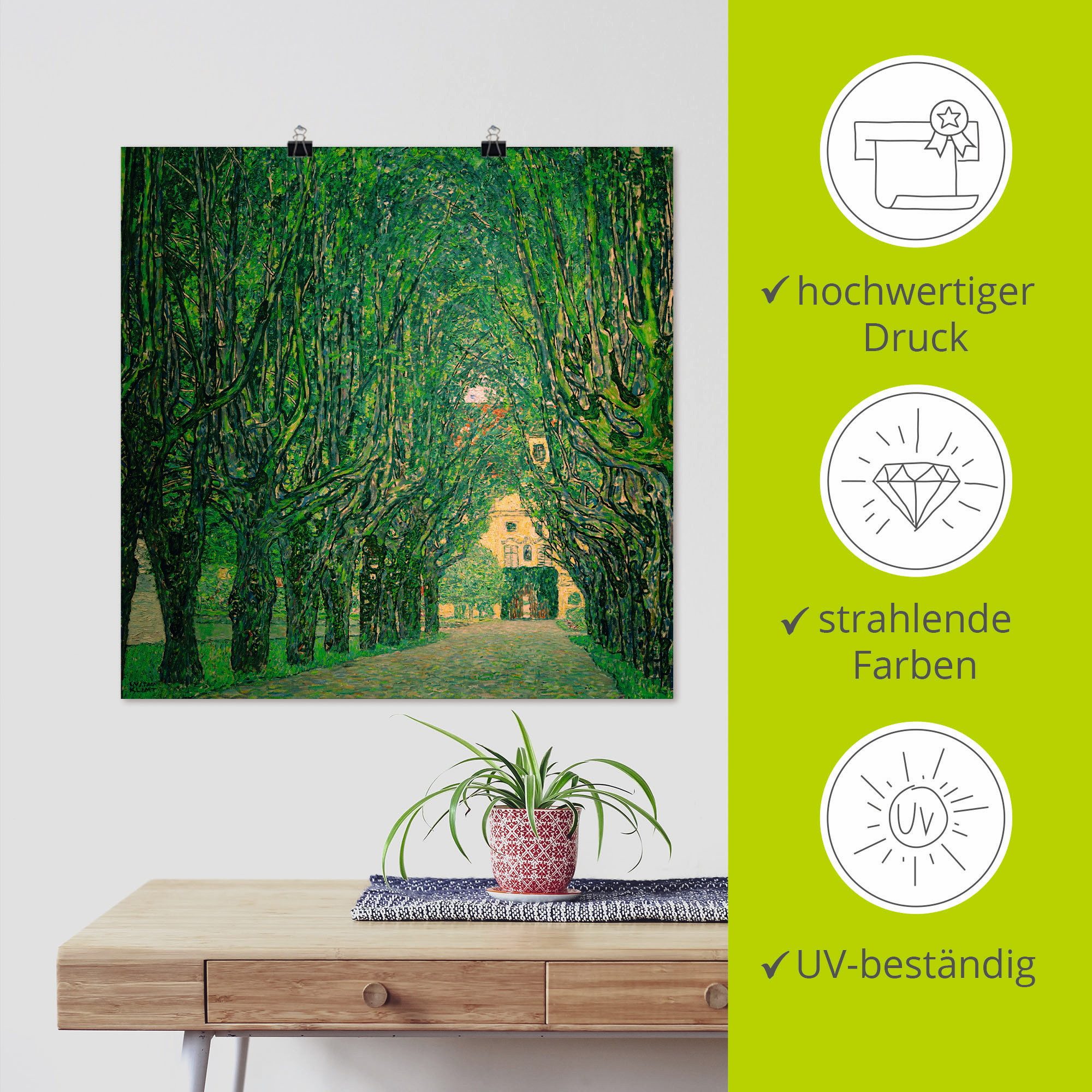 Artland Artprint Laan in het park van slot Kammer als artprint op linnen, muursticker of poster in verschillende maten
