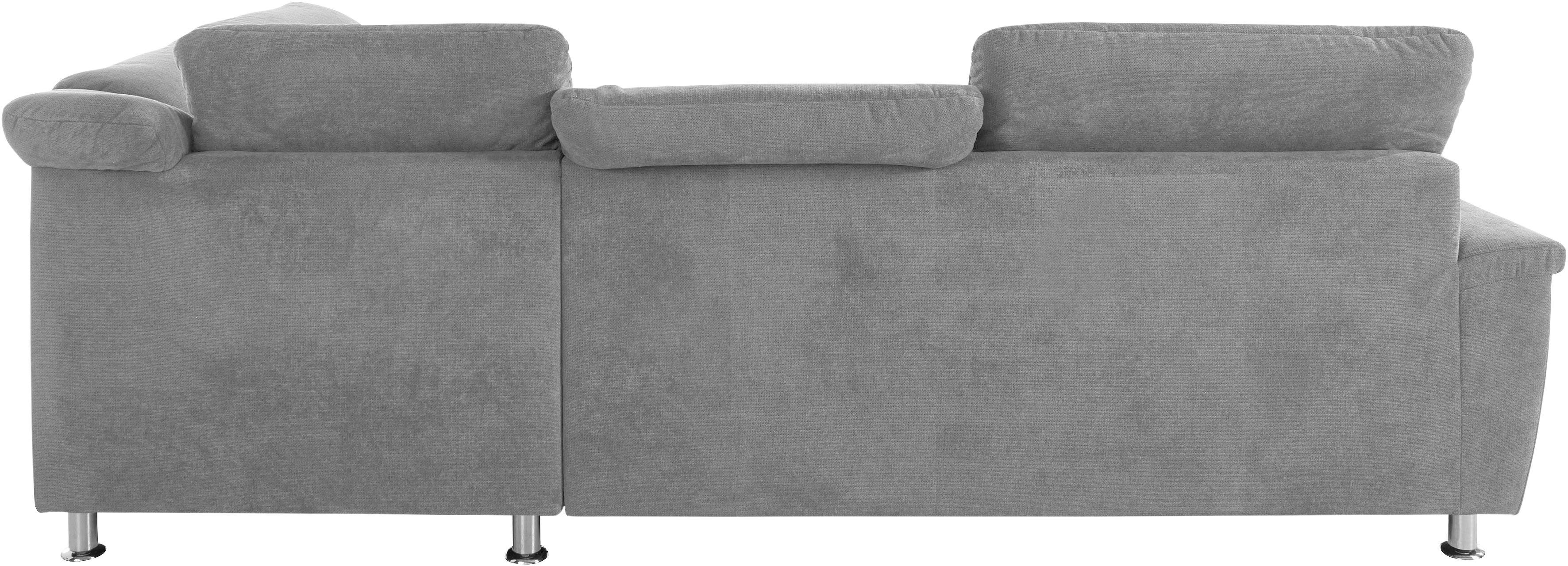 DOMO collection Hoekbank Franzi, tijdloos en elegant, moderne zittingstikking, L-Vorm