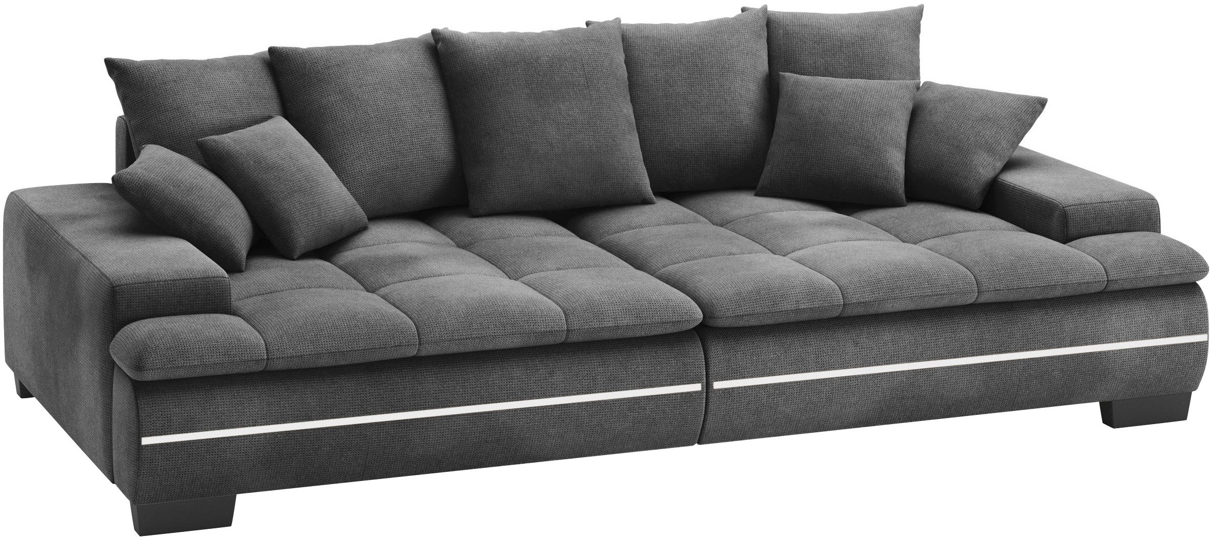 Mr. Couch Megabank Haiti II RGB-LED RGB-LED verlichting, met ambachtelijk gemaakte comfort-stiksel zwart, xxl banken