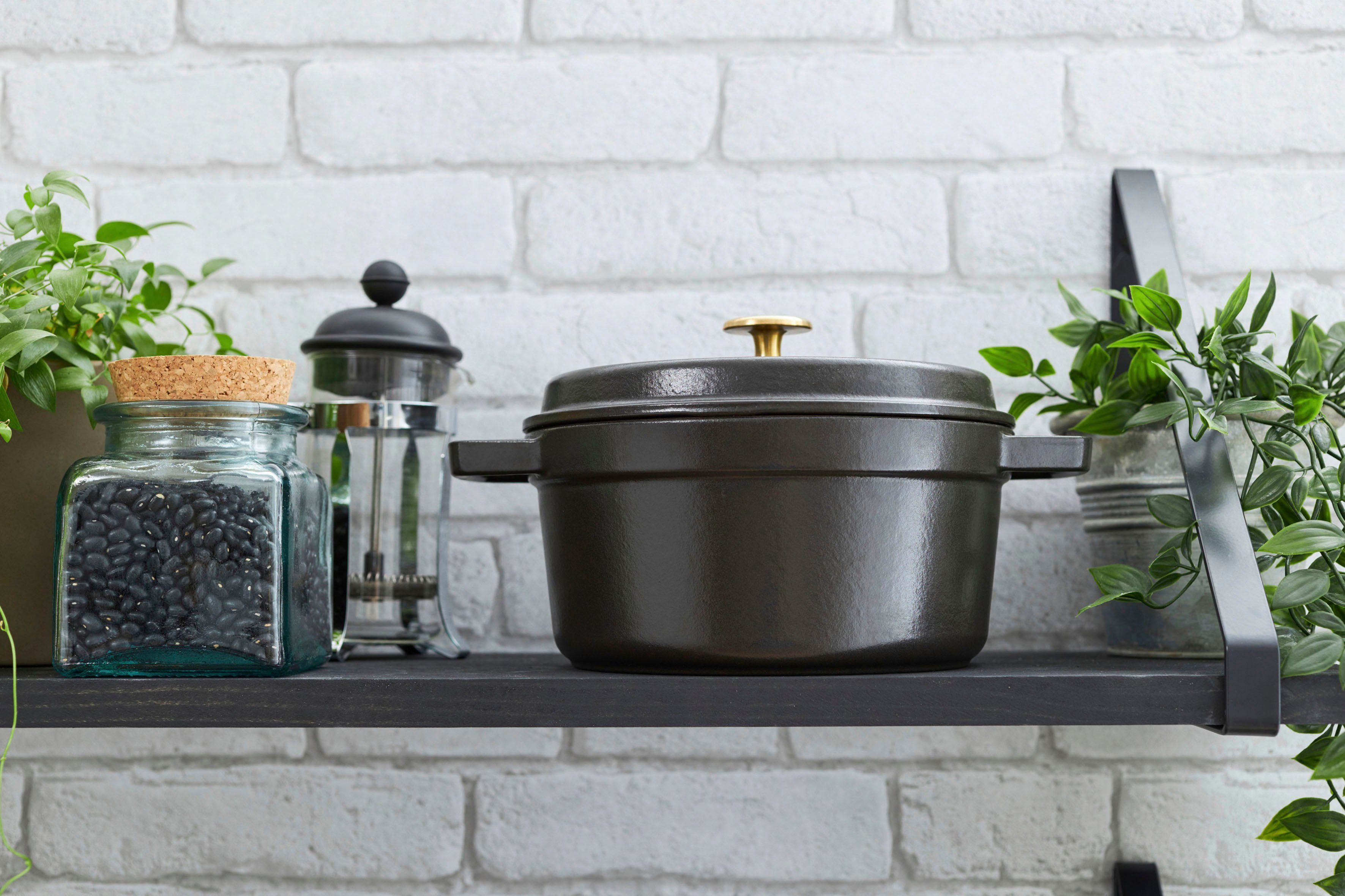 Staub Braadpan Cocotte robust, duurzaam, perfecte hitteverdeling, aroma-regendeksel (1-delig)