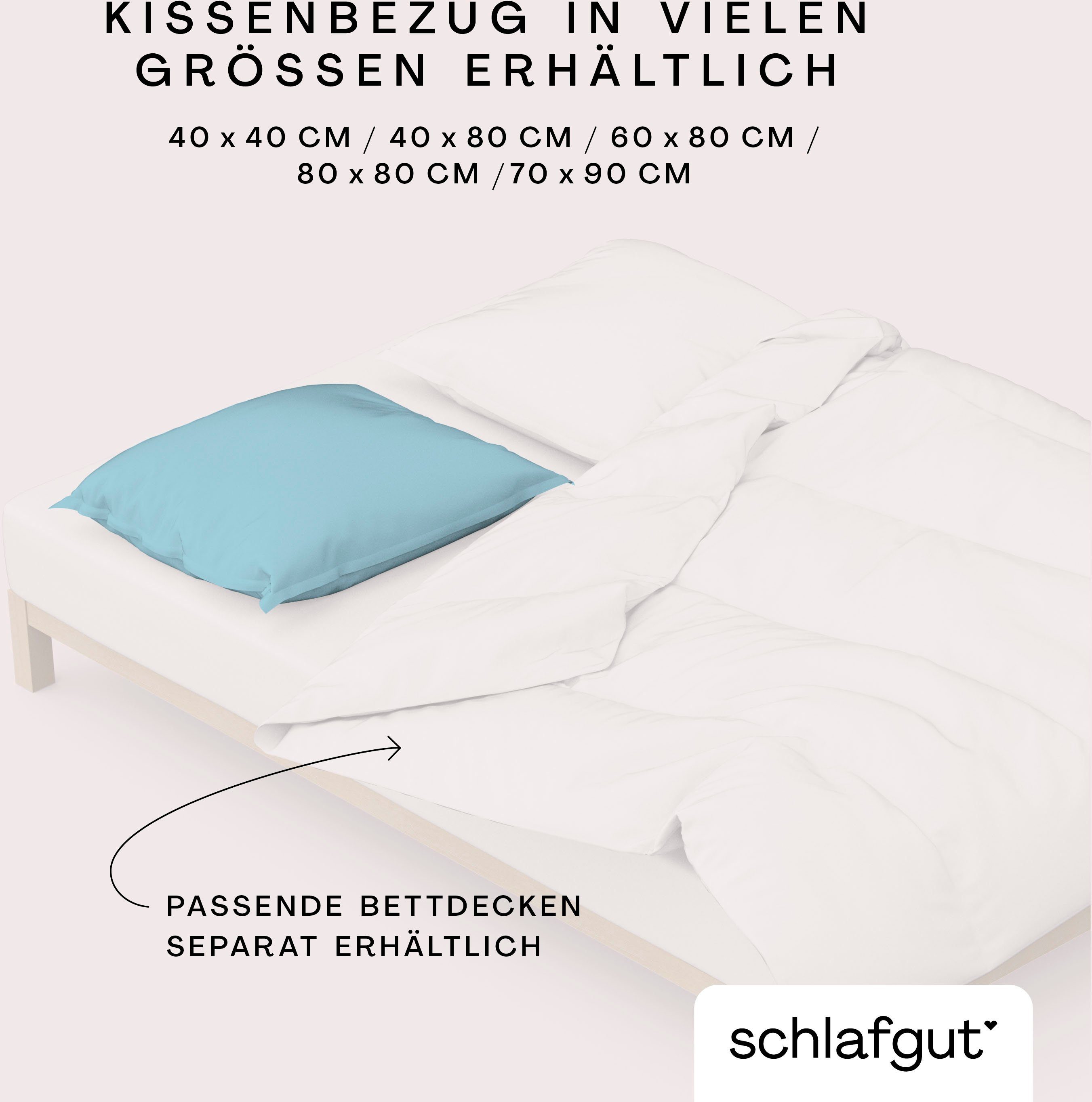 Schlafgut Kussenovertrek Woven Satin van Mako-katoen, duurzaam, onderhoudsvriendelijk, dicht geweven (1 stuk)
