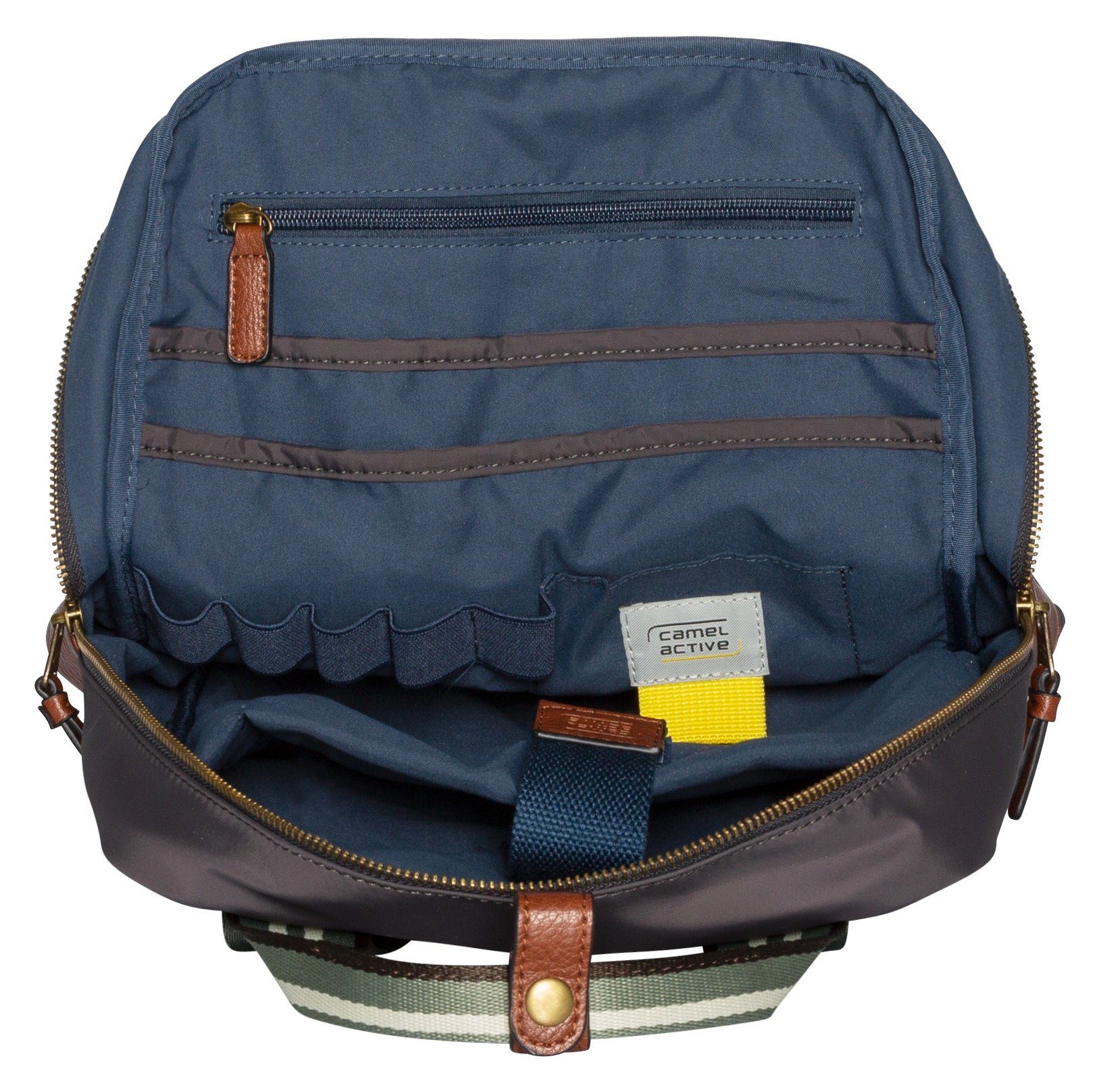 camel active Rugzak Bari van hoogwaardig mat nylon met gestreept geweven band