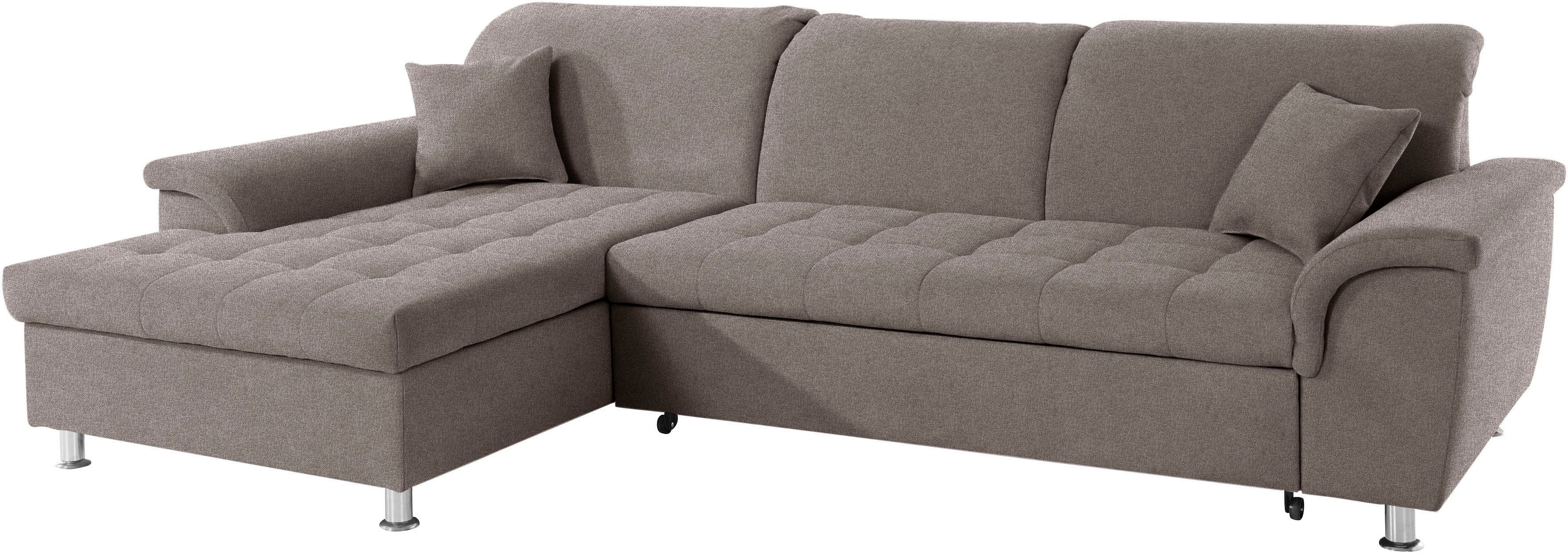 DOMO collection Hoekbank Franzi L-vorm naar keuze met verstelbare hoofdsteun (dan diepte: 170 cm)