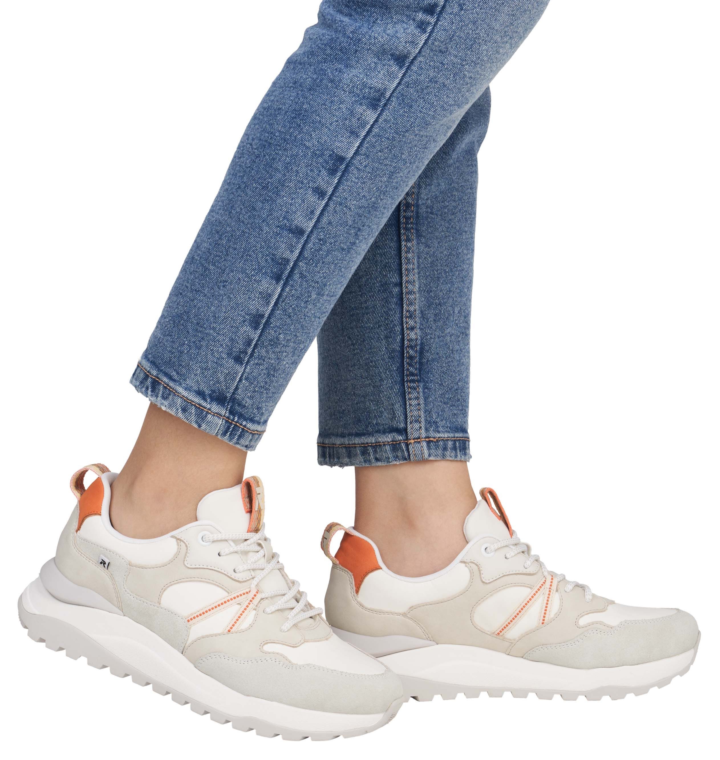 RIEKER Sport Sneakers met sleehak Bel Air vrijetijdsschoen, lage schoen, veterschoen met uitneembaar voetbed